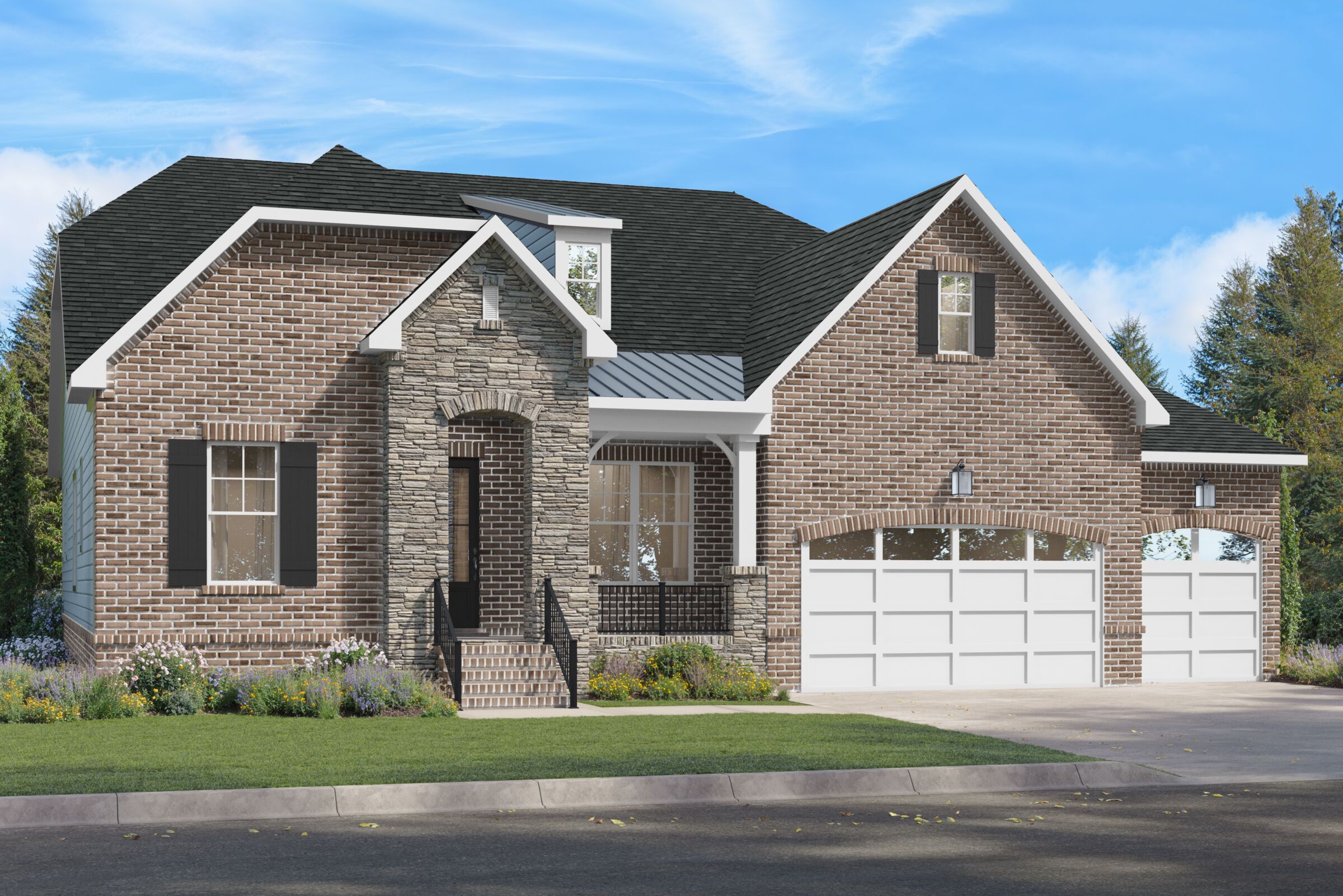 Cambridge Elevation C -French Country with 3-Car Garage