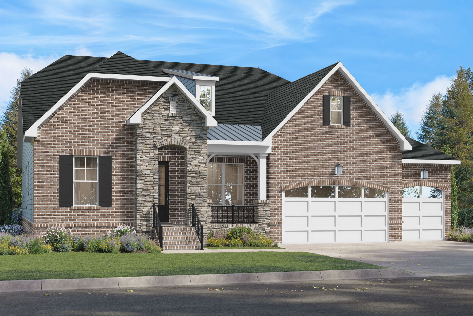 Cambridge Elevation C -French Country with 3-Car Garage