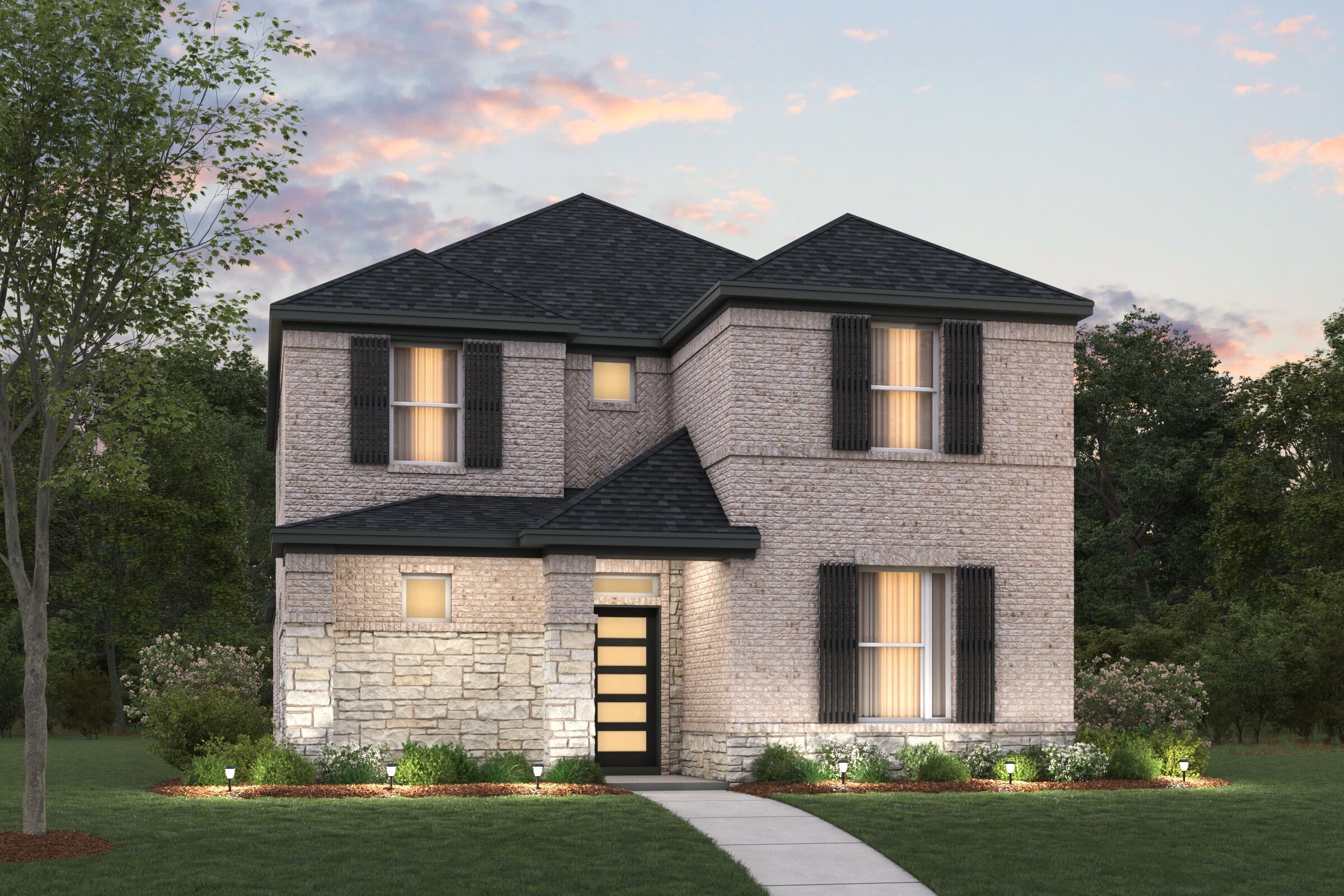 Crossvine Elevation B with Optional Stone