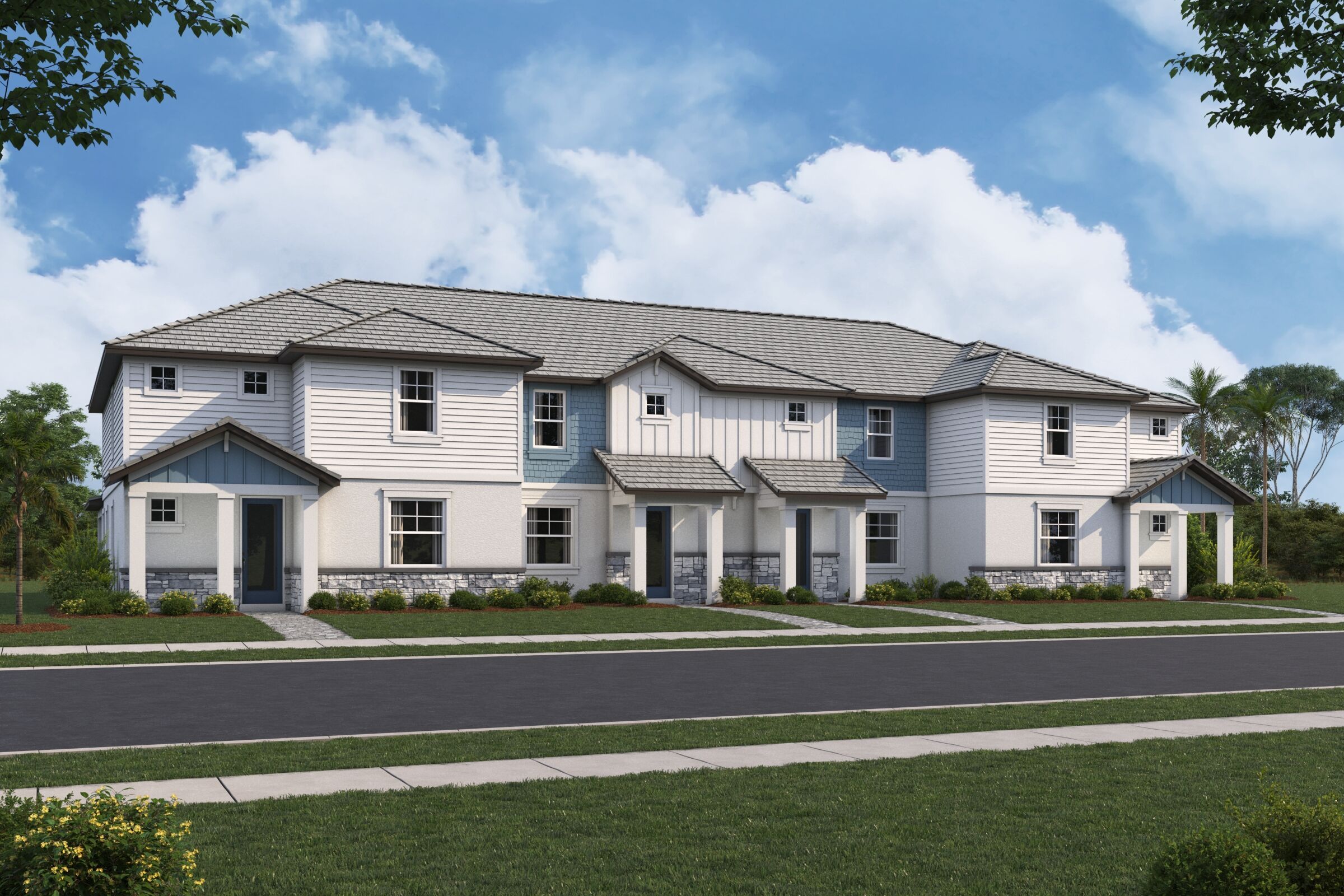 Exterior Rendering 4 Unit Townhomes
