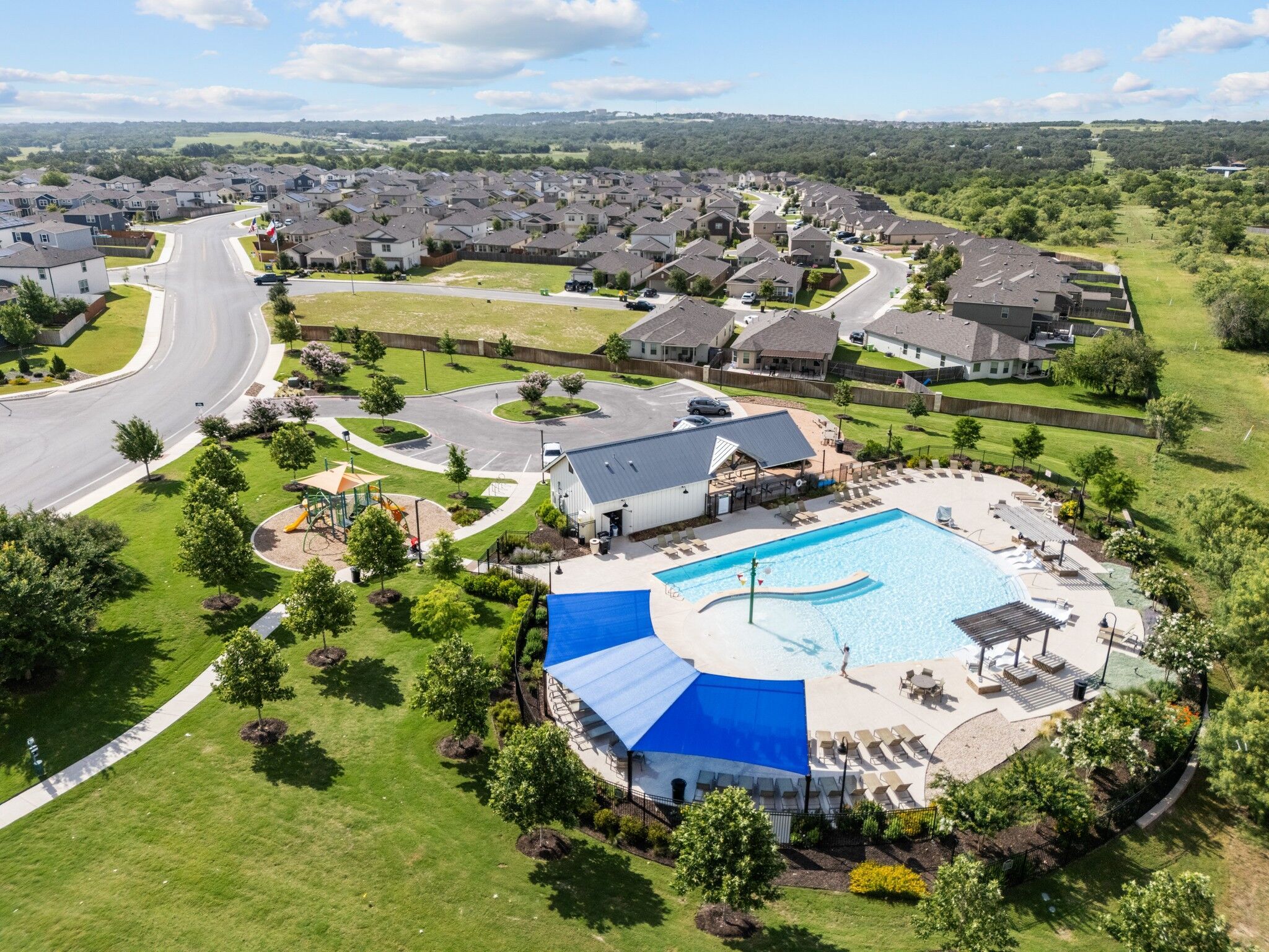 Winding Brook Aerial of Pool