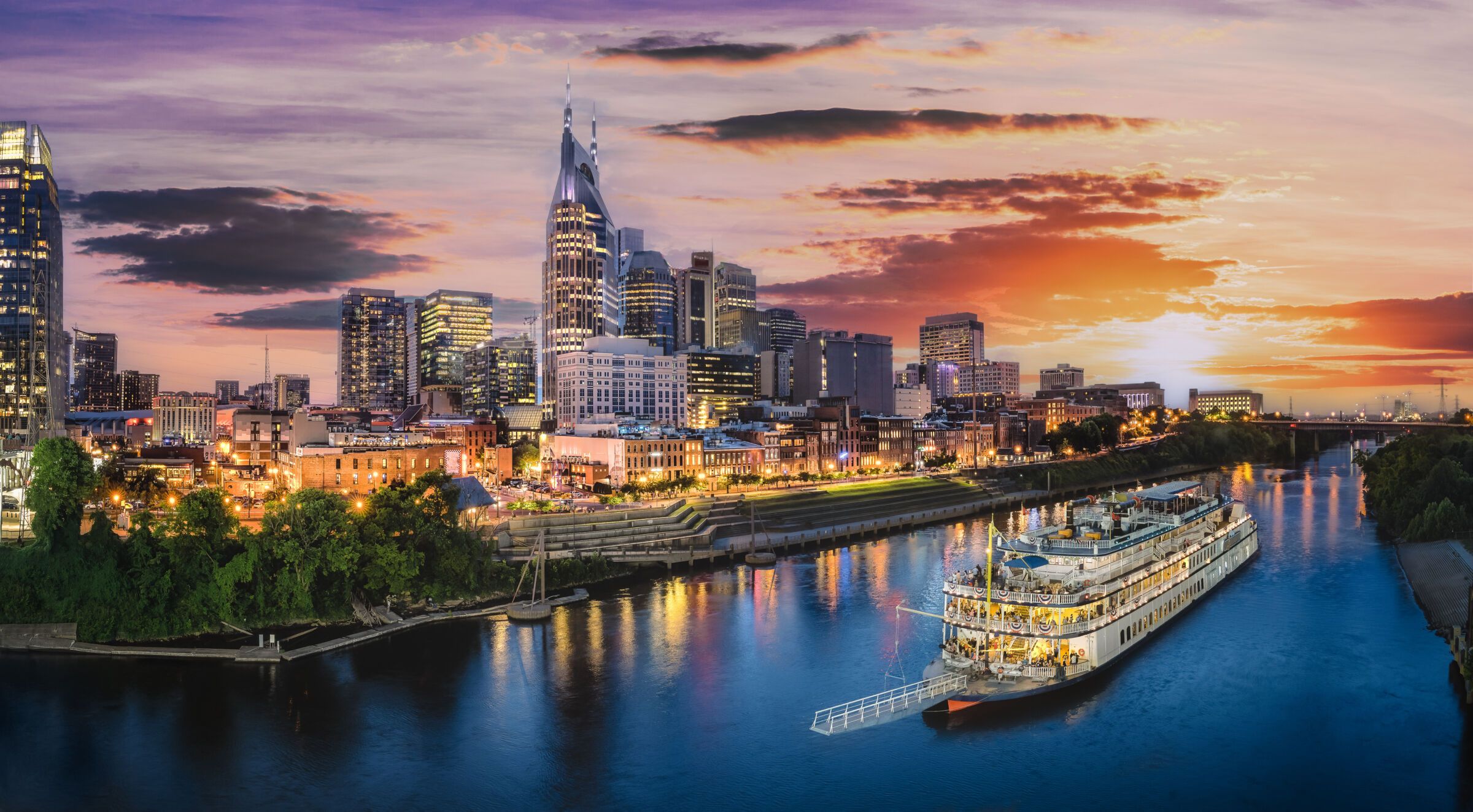 Nashville Skyline at Sunset