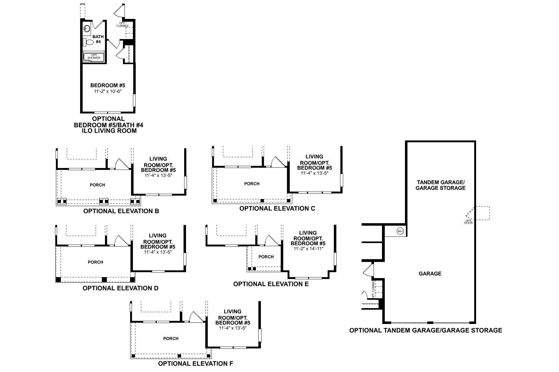 Wilson II First Floor Options