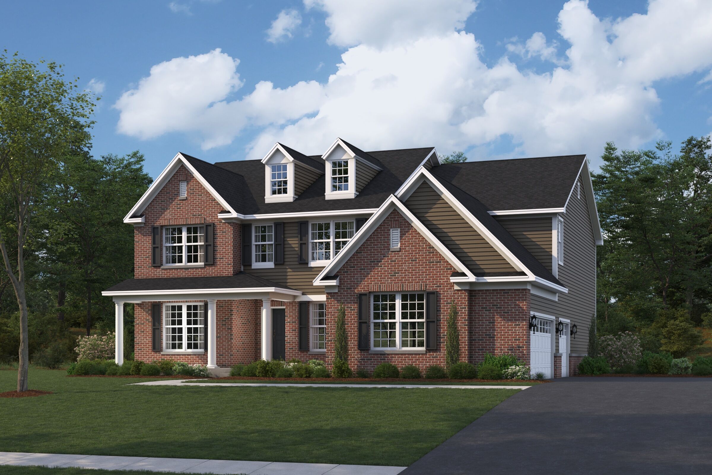 Hudson Elevation Colonial Revival with Side Load Garage