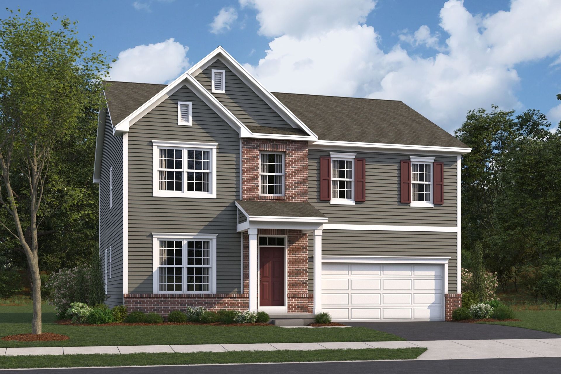 Hudson Elevation A with Brick