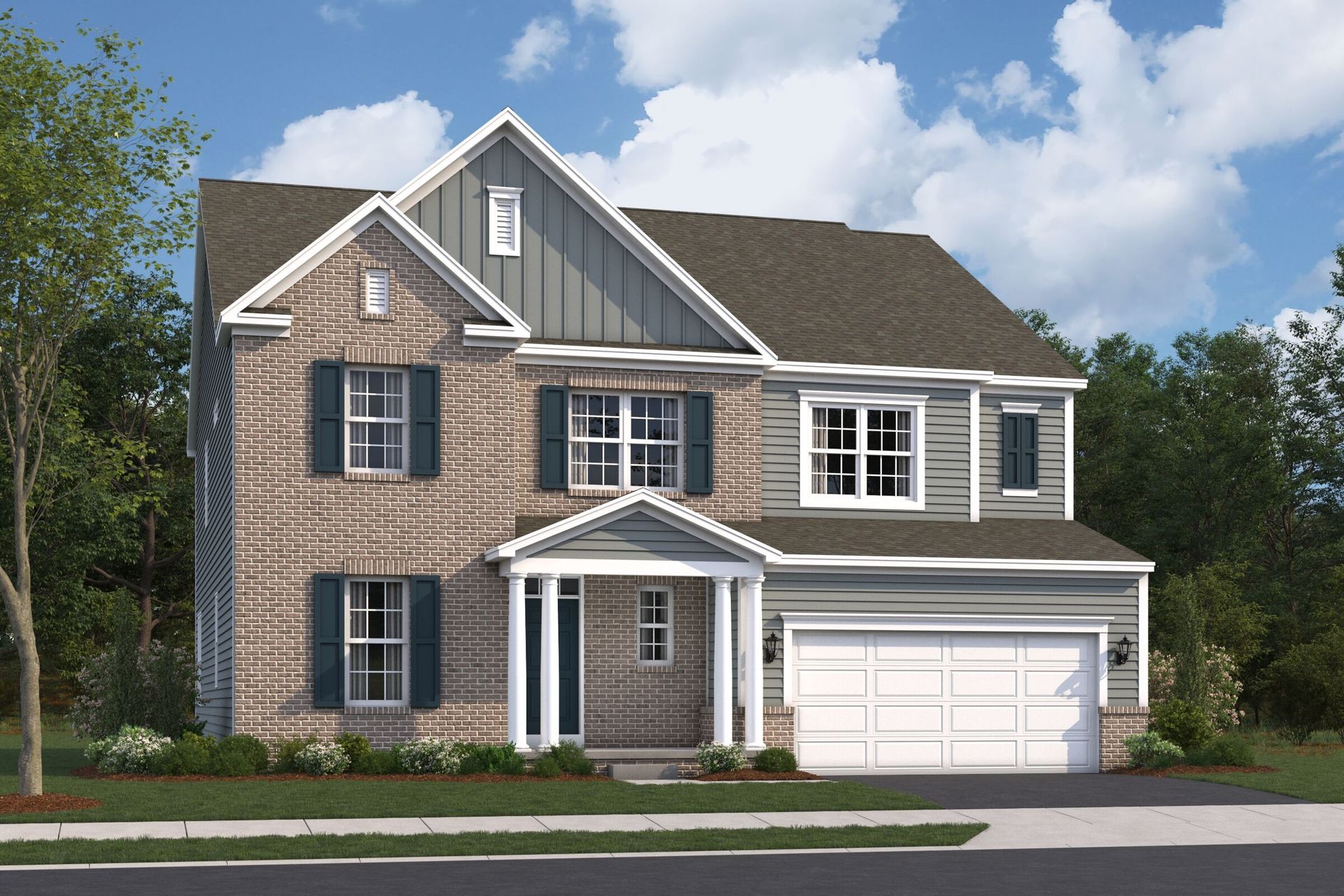 Lehigh Elevation A with Brick