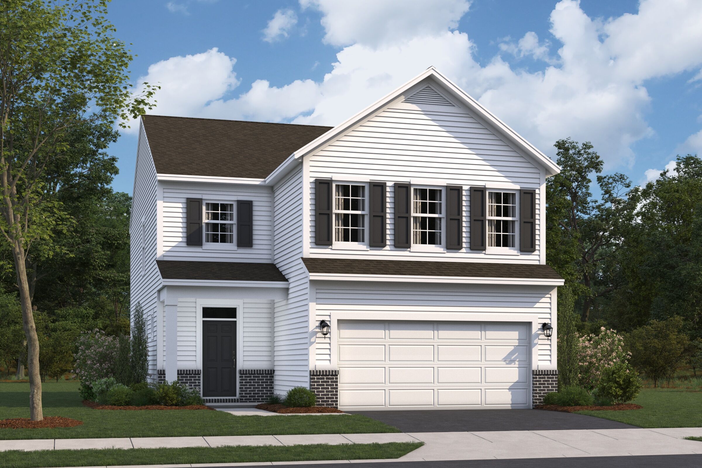 Hickory Elevation A with Optional Brick