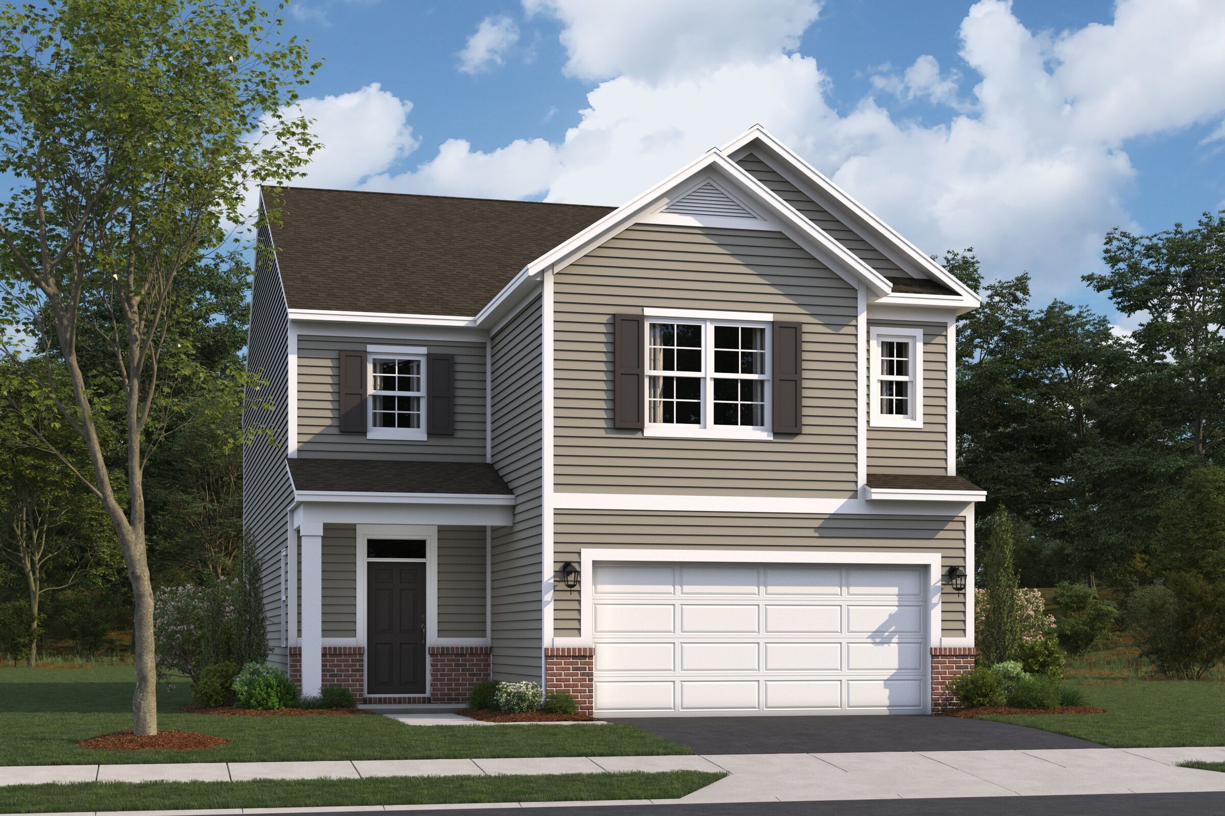 Muncie Elevation A with Optional Brick