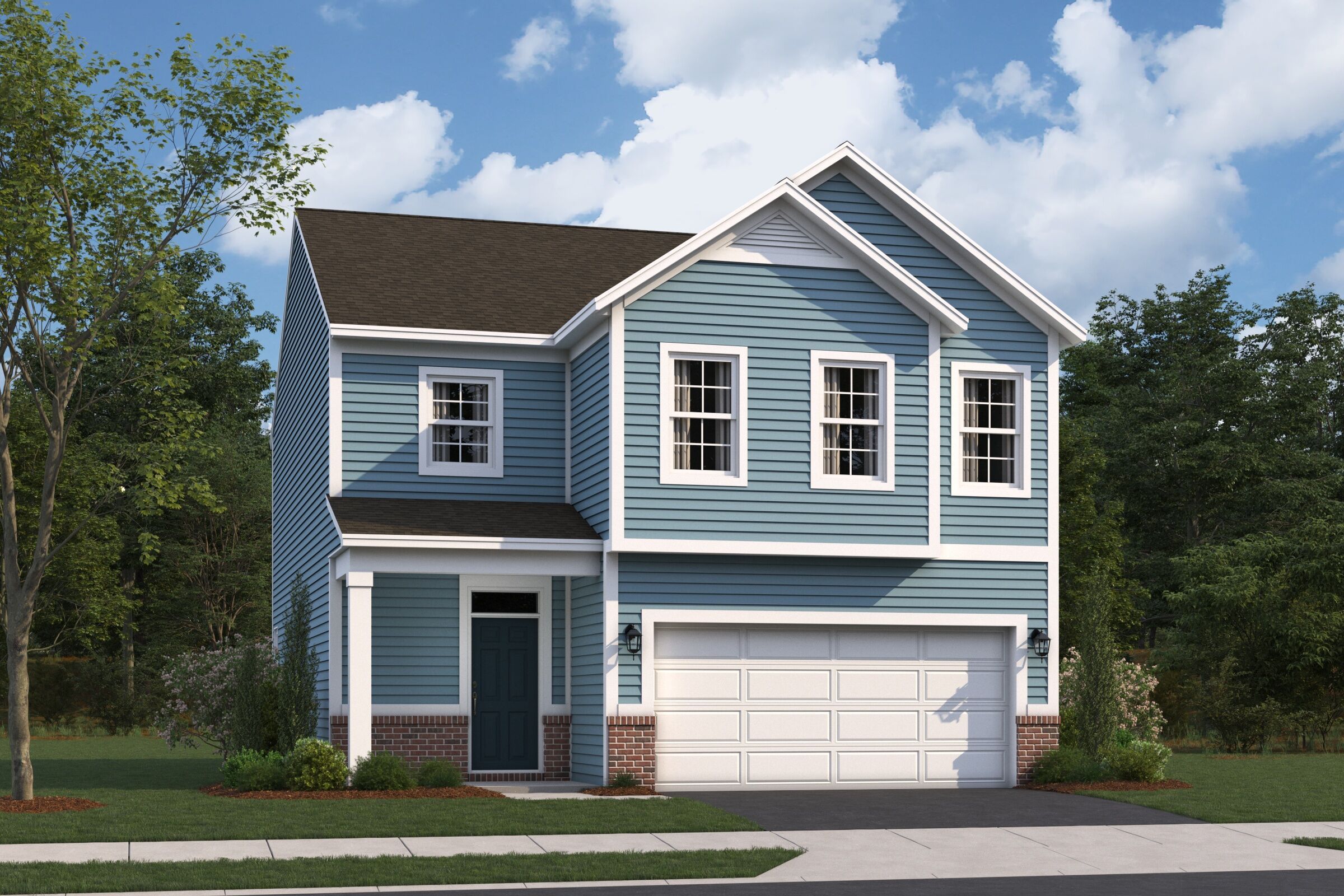 New Castle Elevation A with Optional Brick