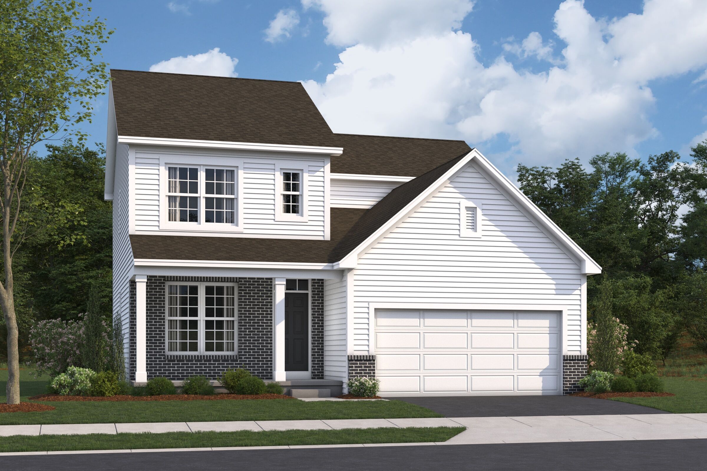 Brecksville Elevation A w/ Optional Brick