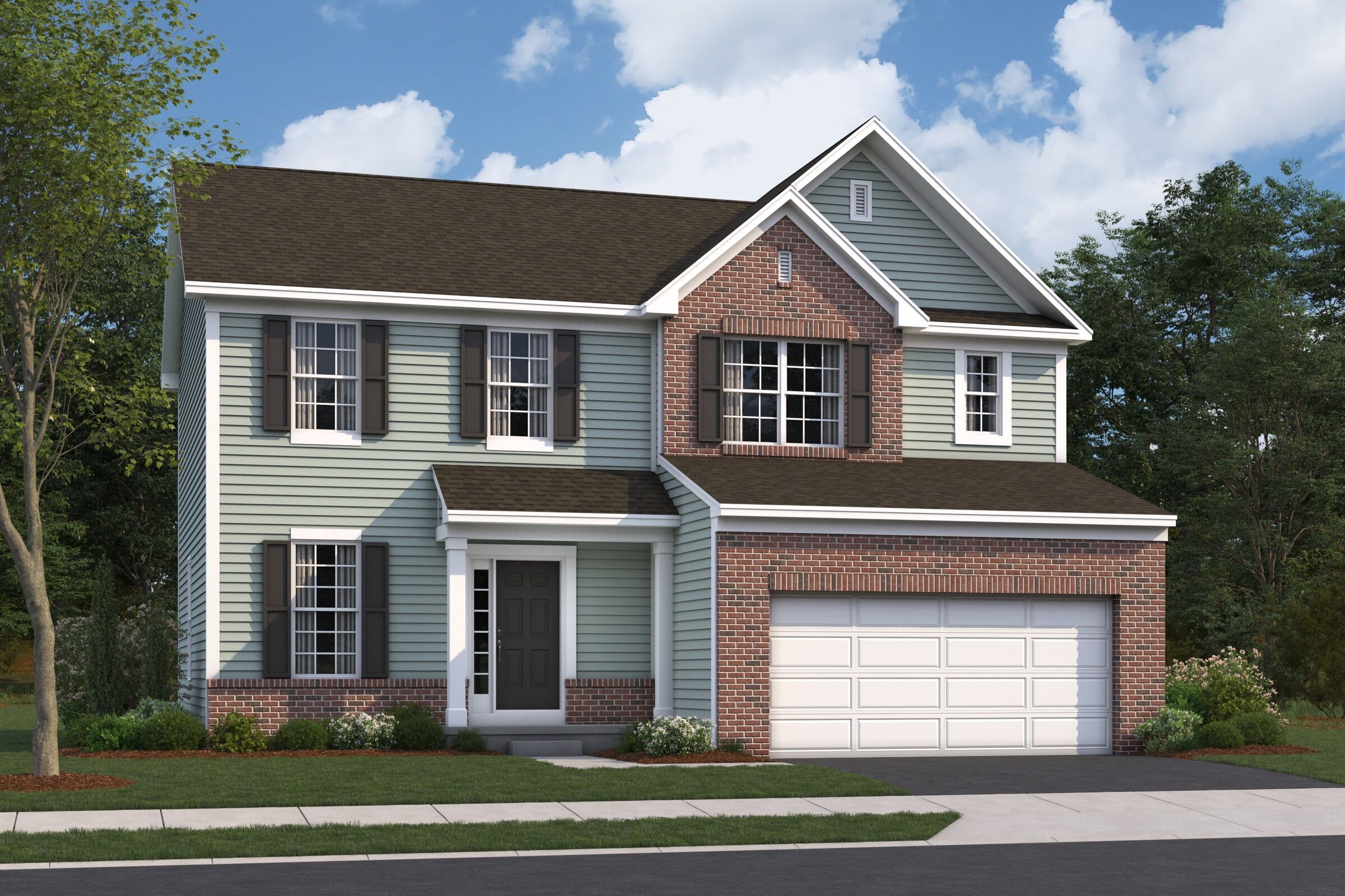 Delaware Elevation A w/ Optional Brick