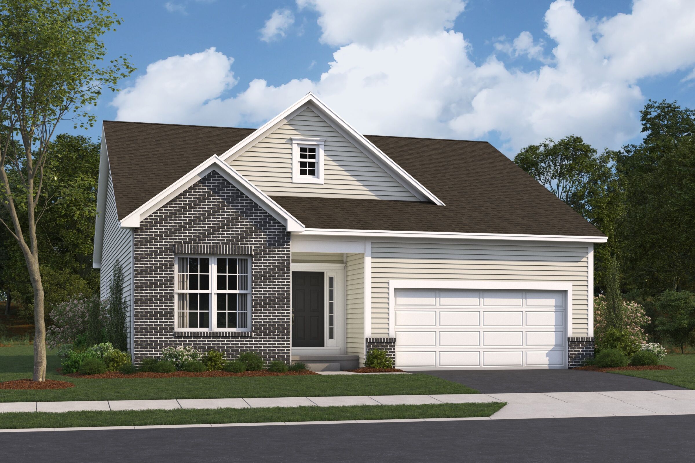 Fostoria Elevation A w/ Optional Brick