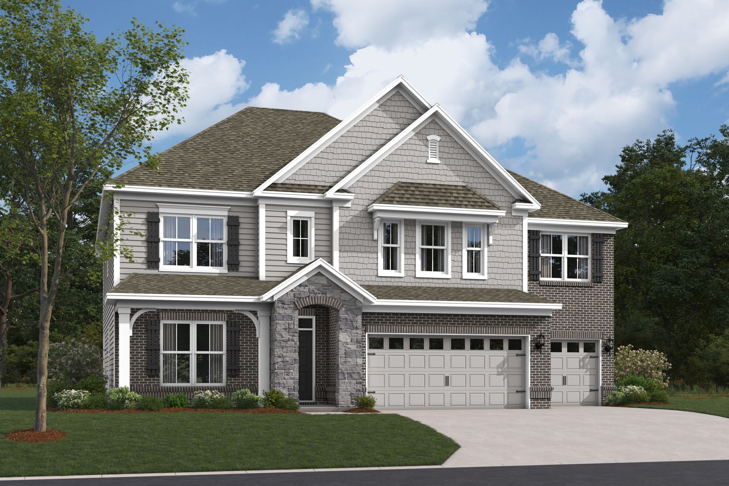 Kensington Elevation D with Optional Brick and Stone