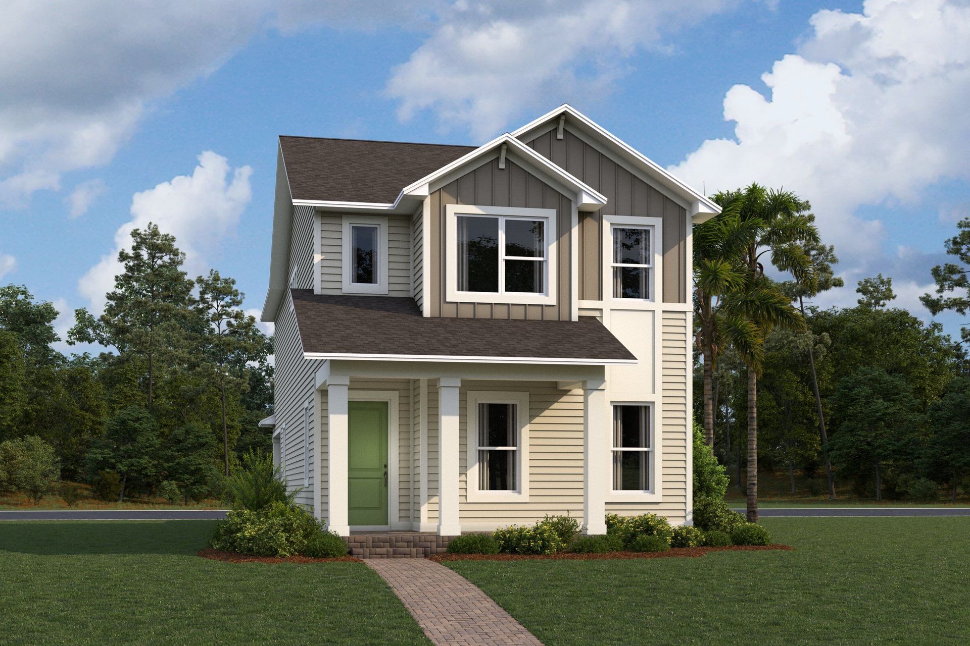 Sandestin Elevation  Transitional Farmhouse