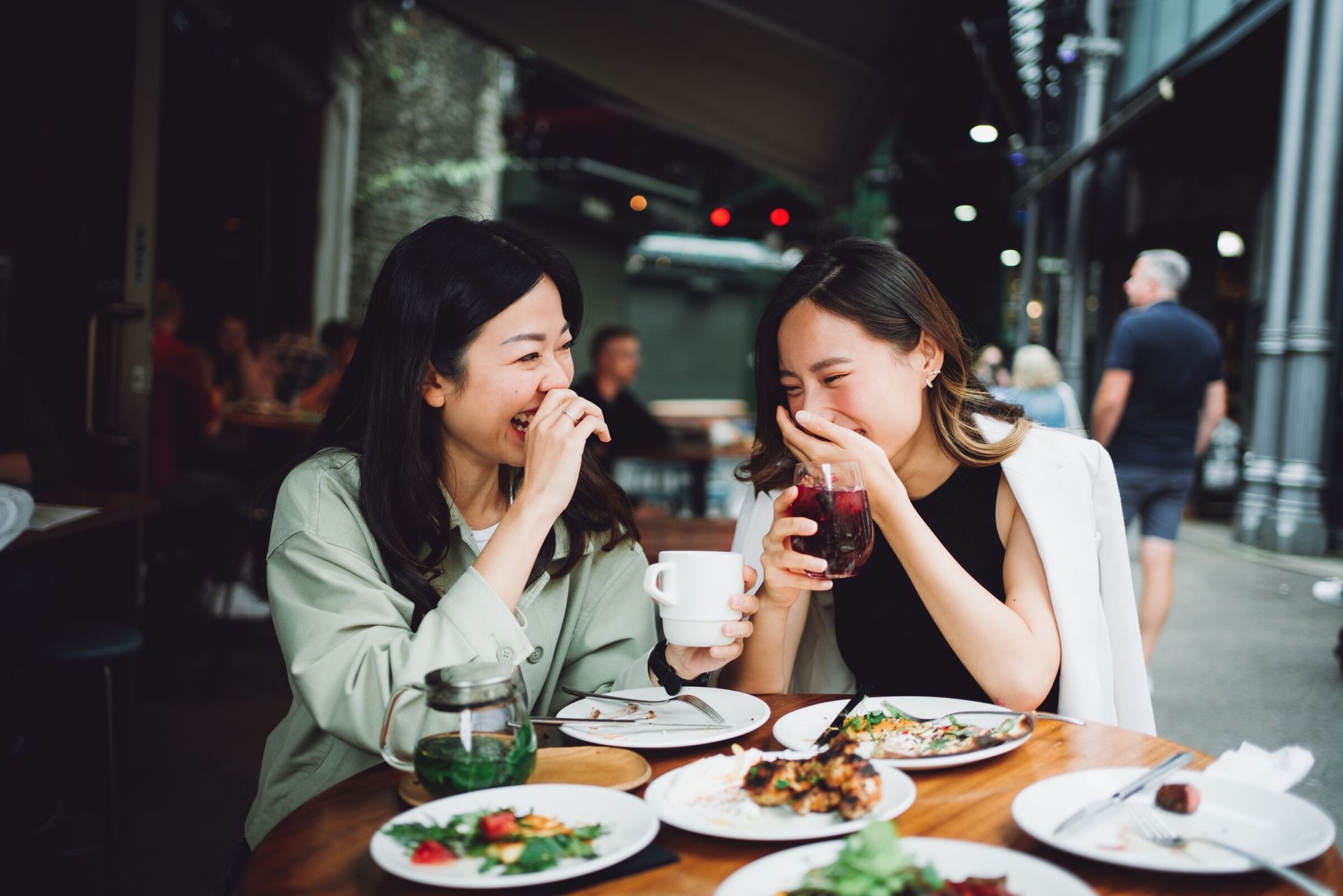 People Eating at Restaurant
