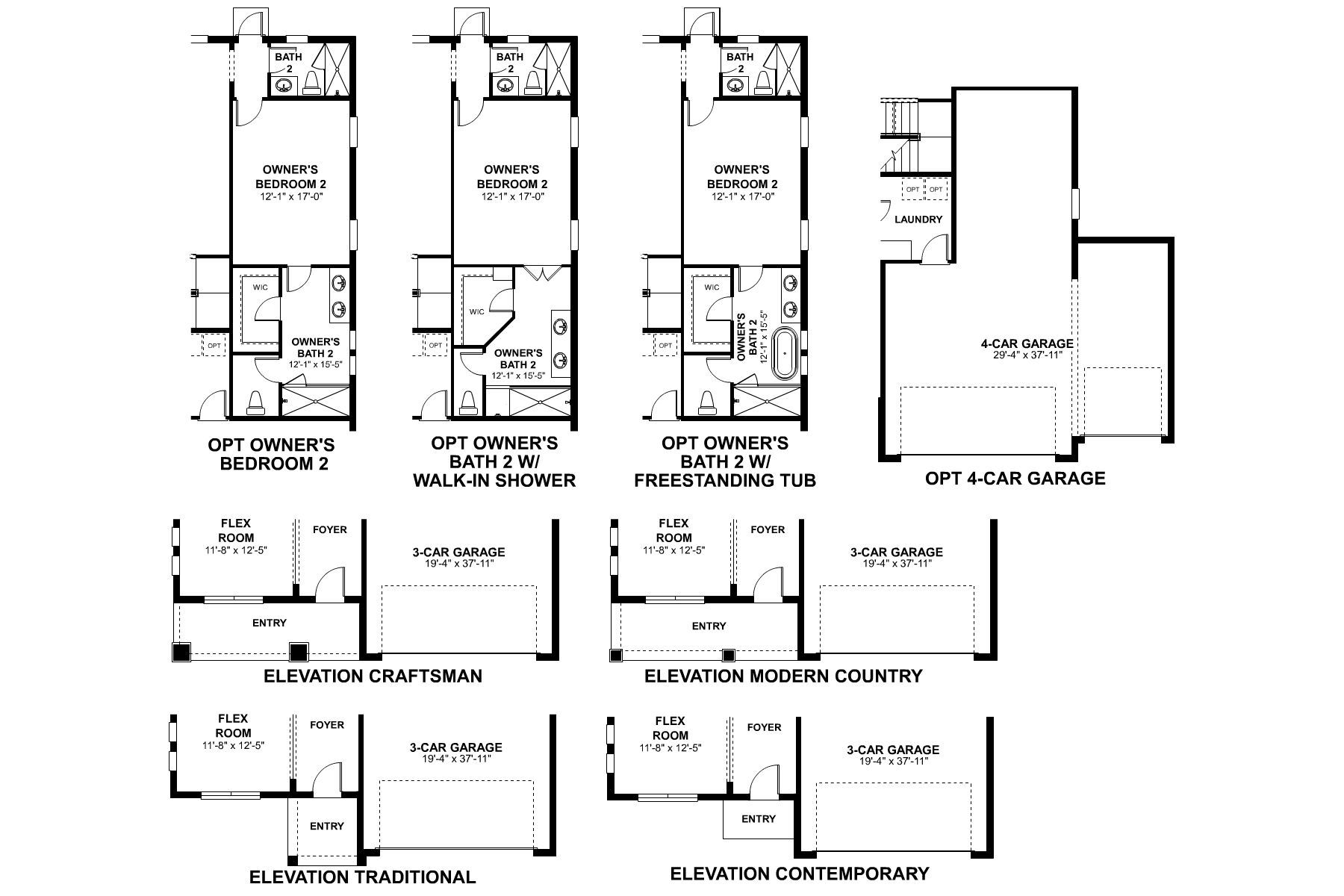 Sonoma First Floor Options