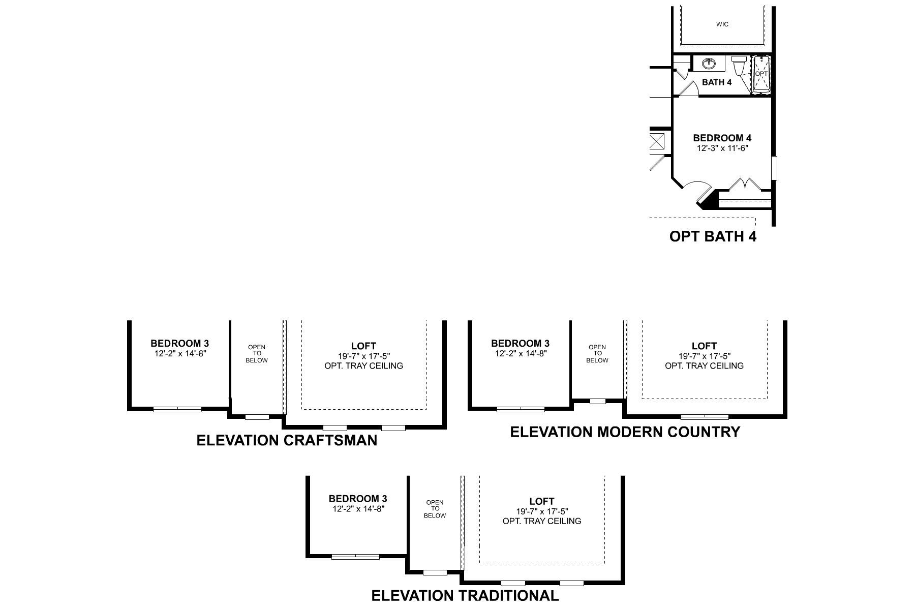 Sonoma II Second Floor Options