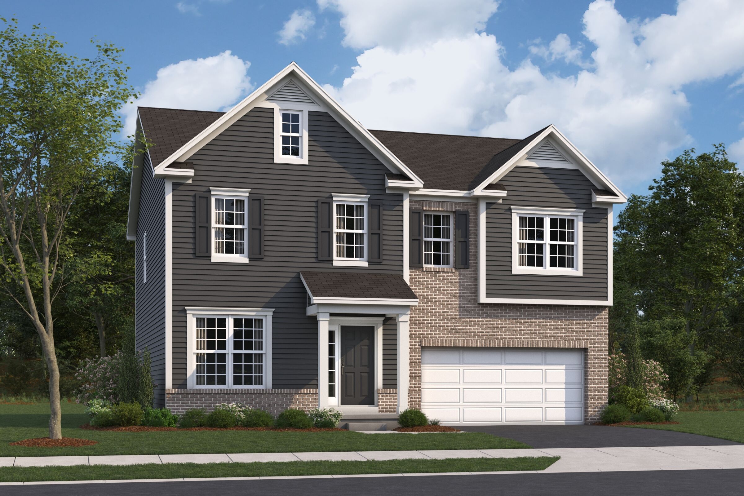 Granville Elevation A with Brick