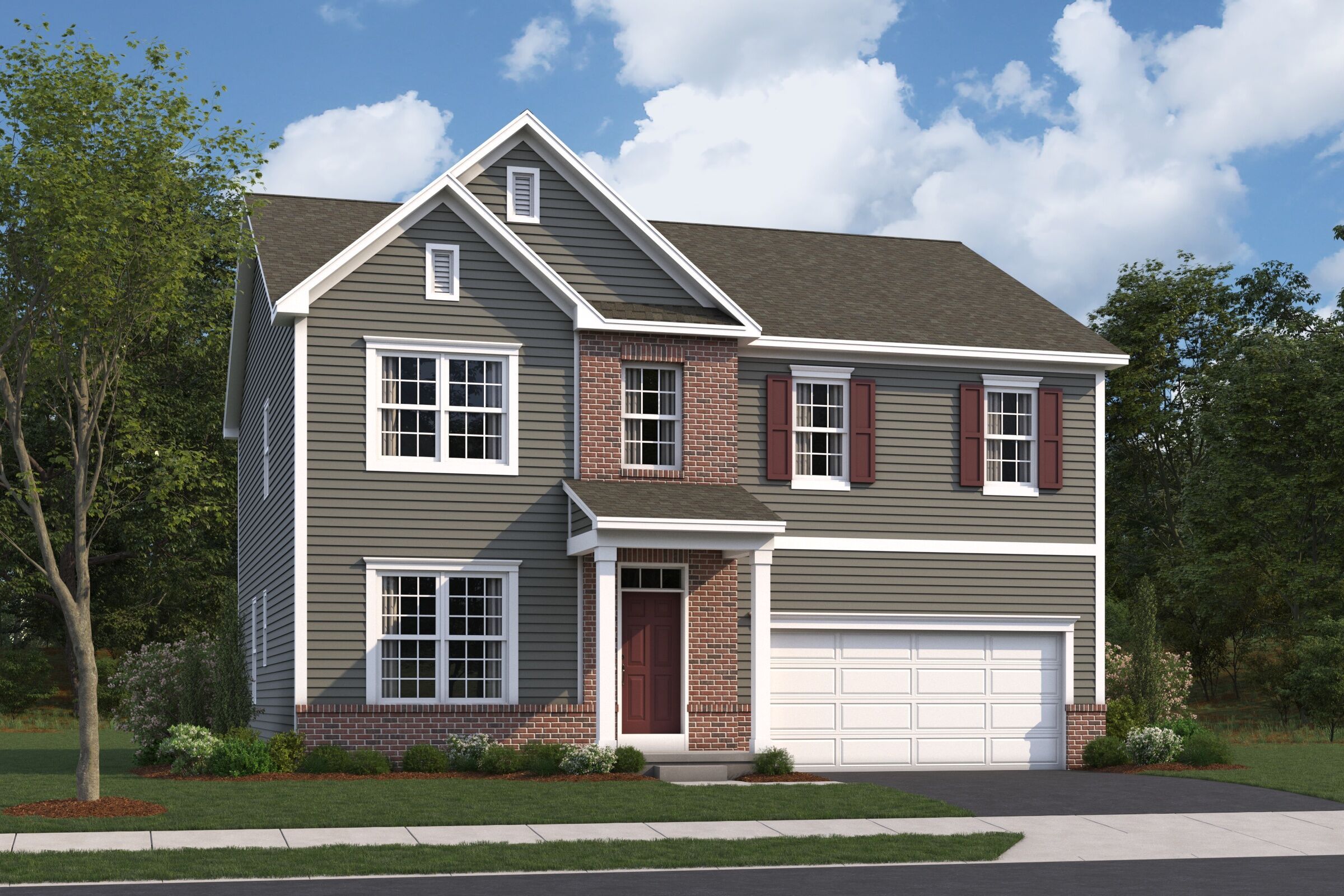 Hudson Elevation A with Brick