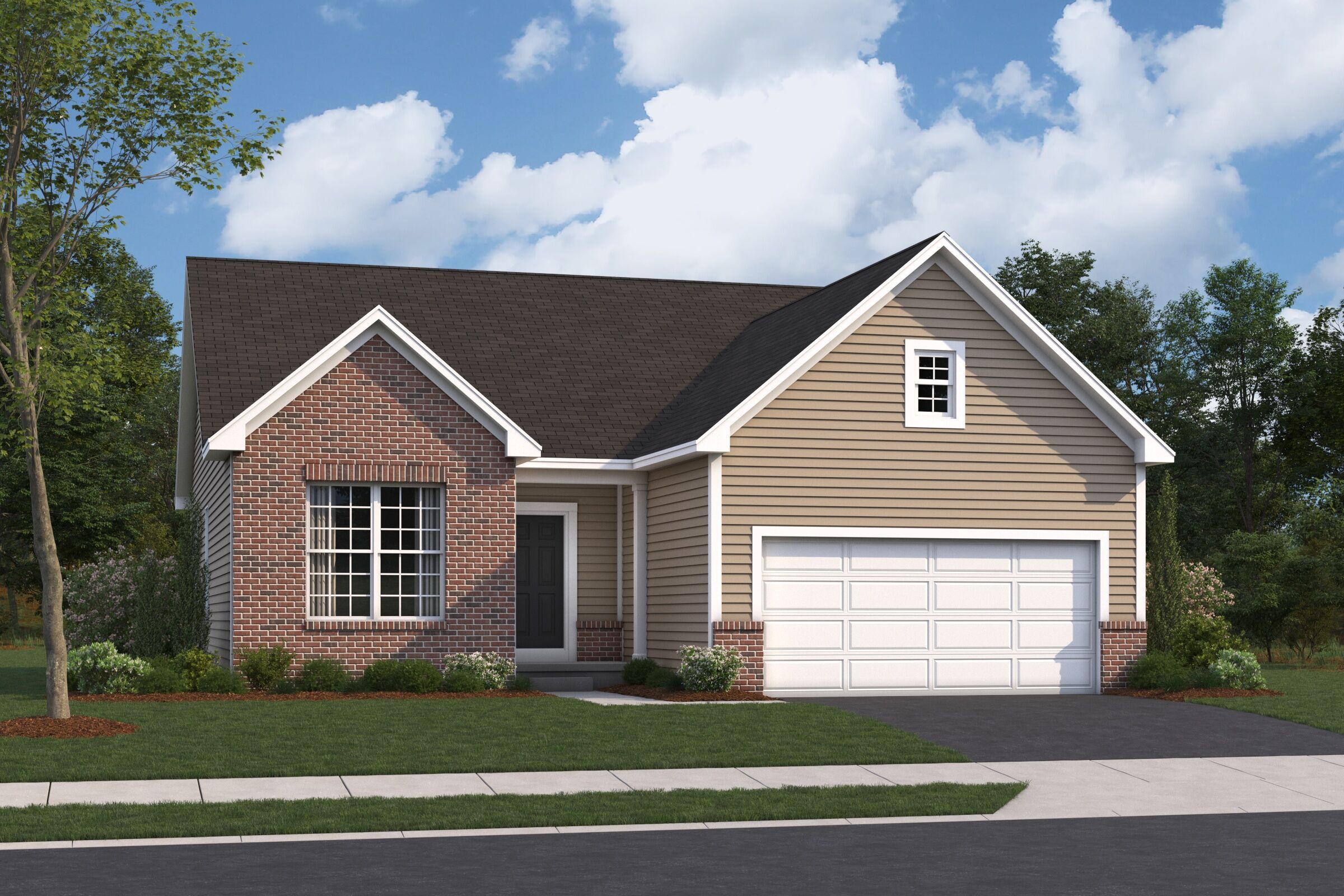 Ashland Elevation A with Brick