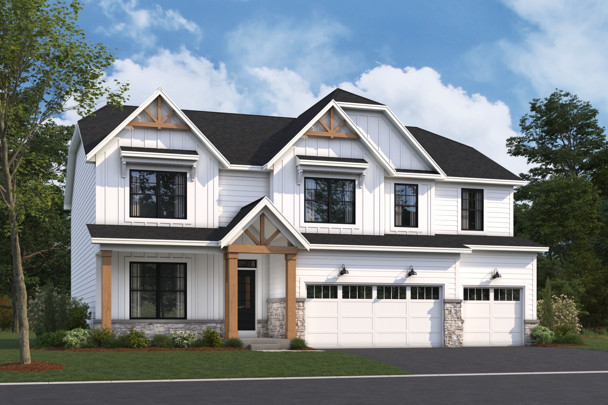 Lyndale Elevation Rustic Farmhouse