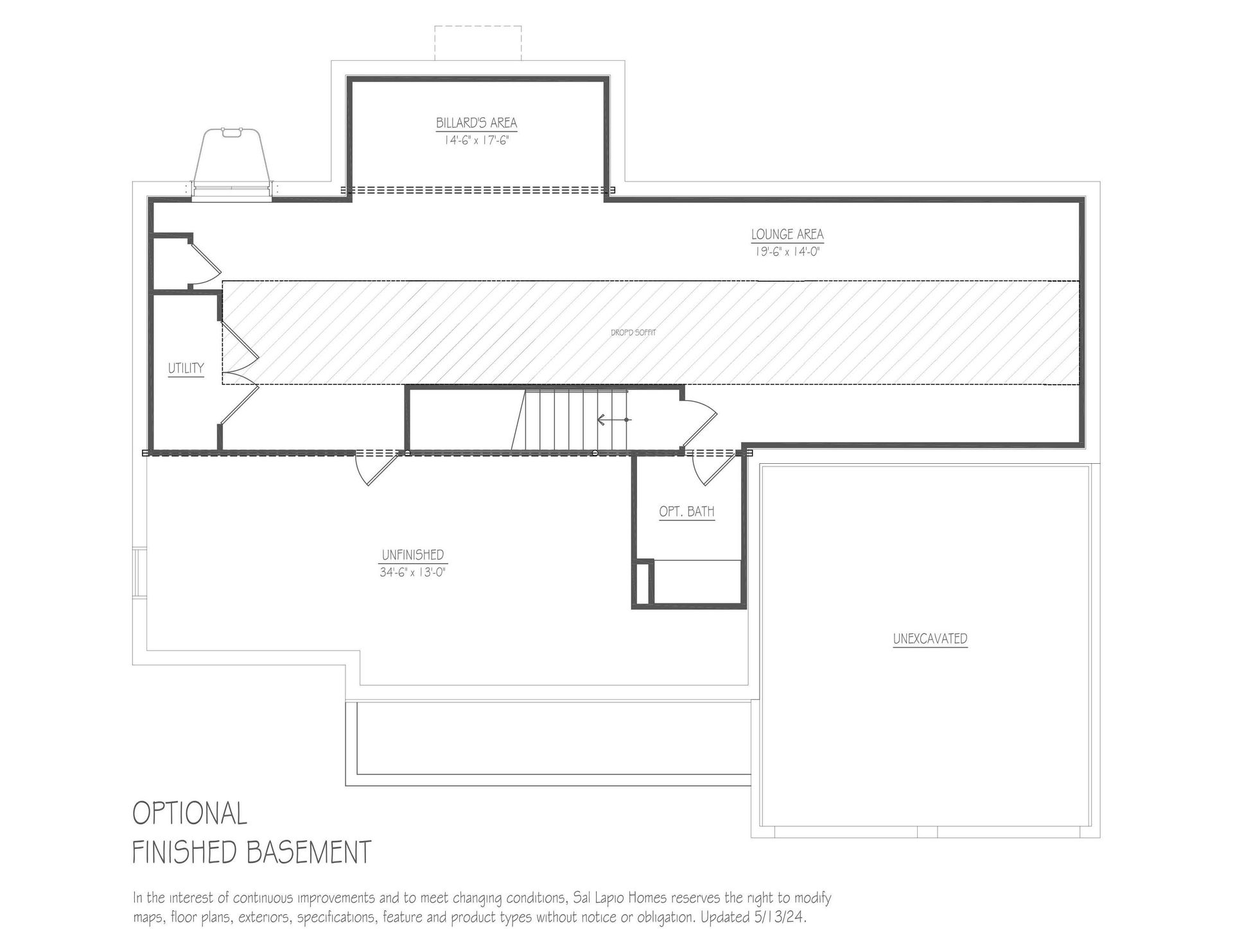 Sutton optional finished basement