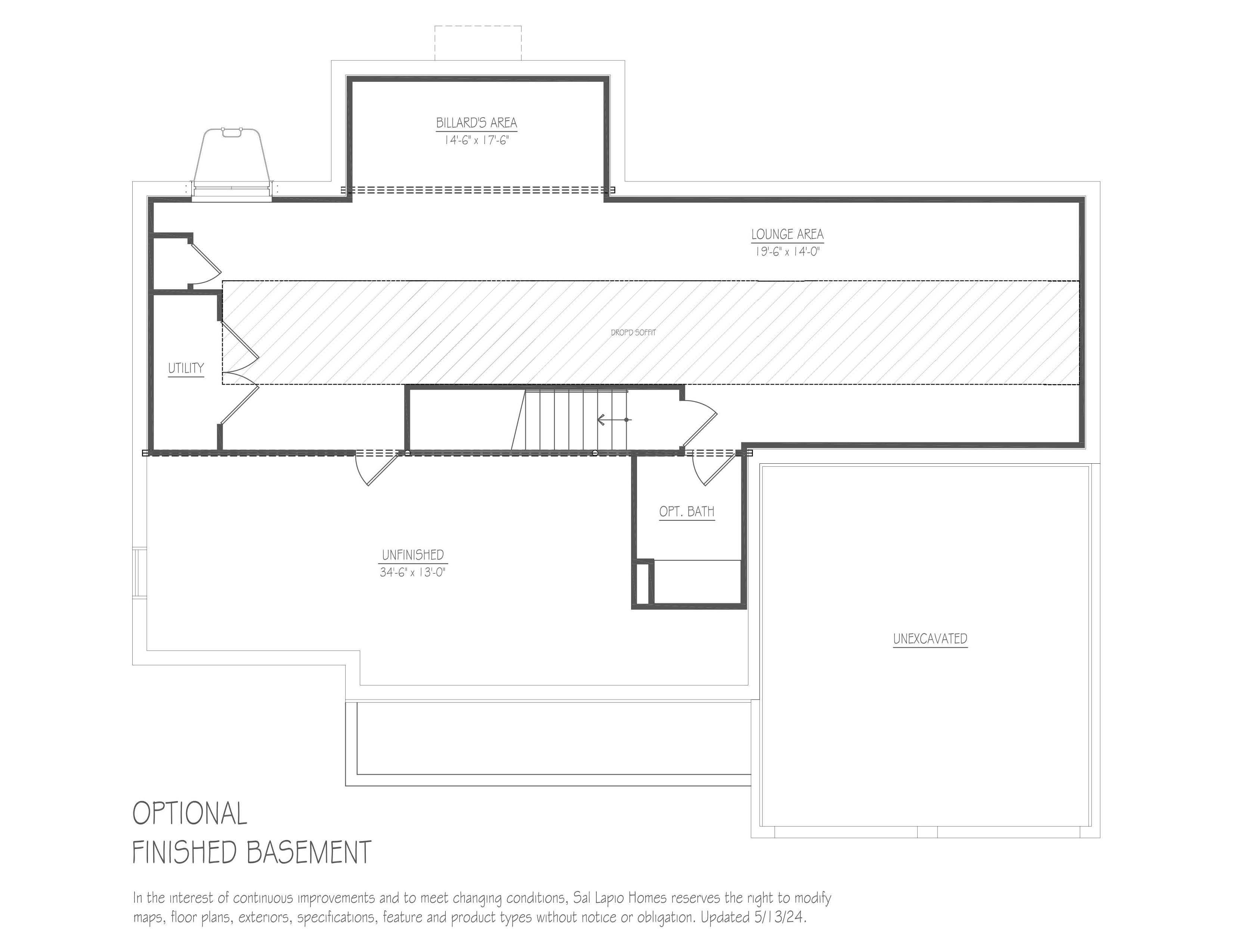 Sutton optional finished basement