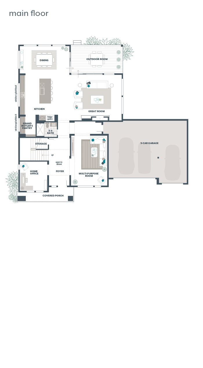 Main Floor Plan - Basswood