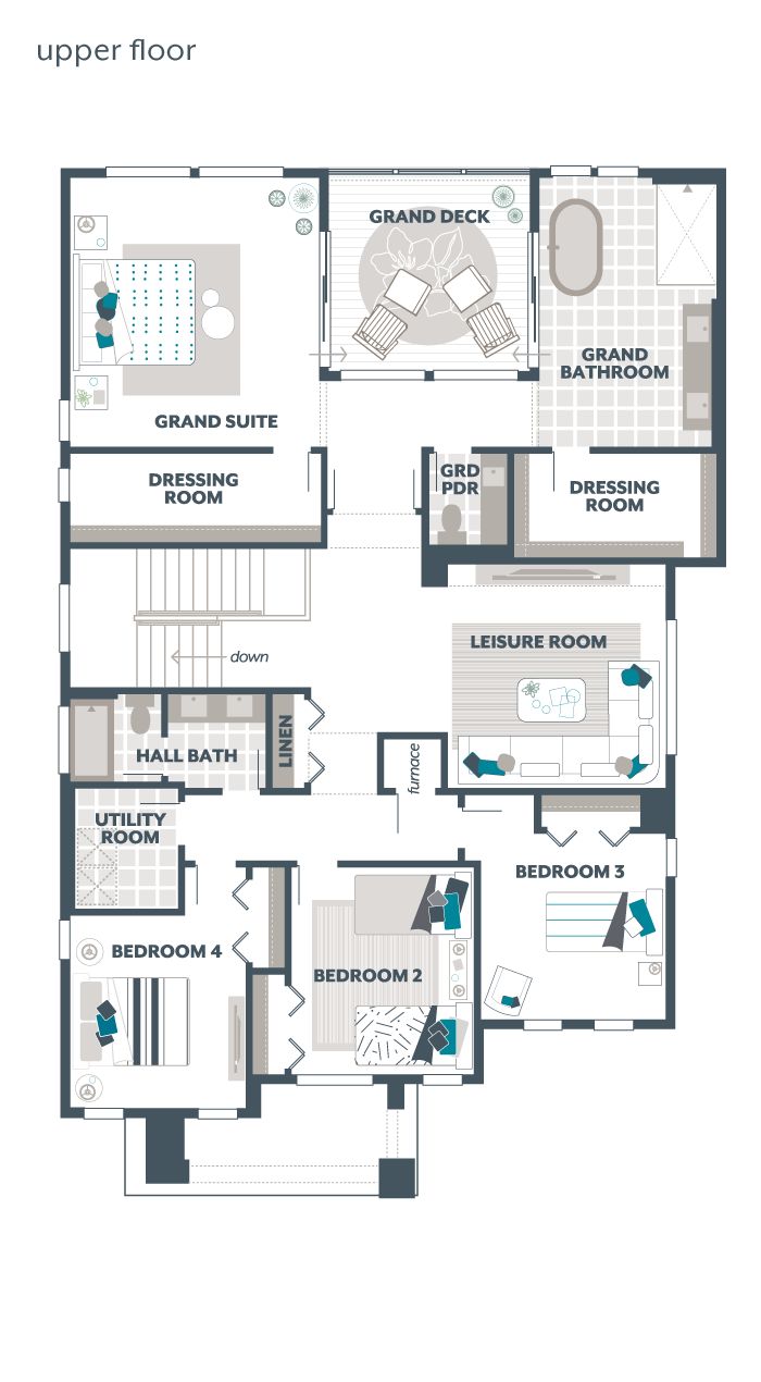 Upper Floor Plan - Azalea