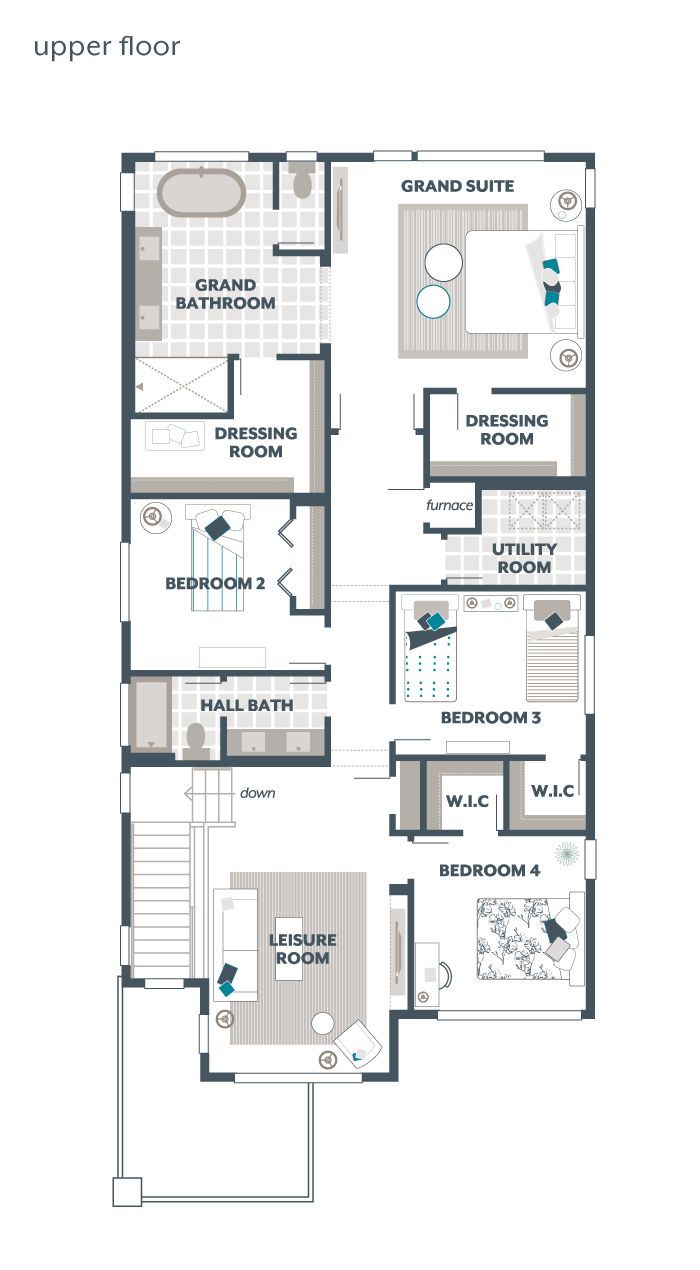 Upper Floor Plan - Orchid