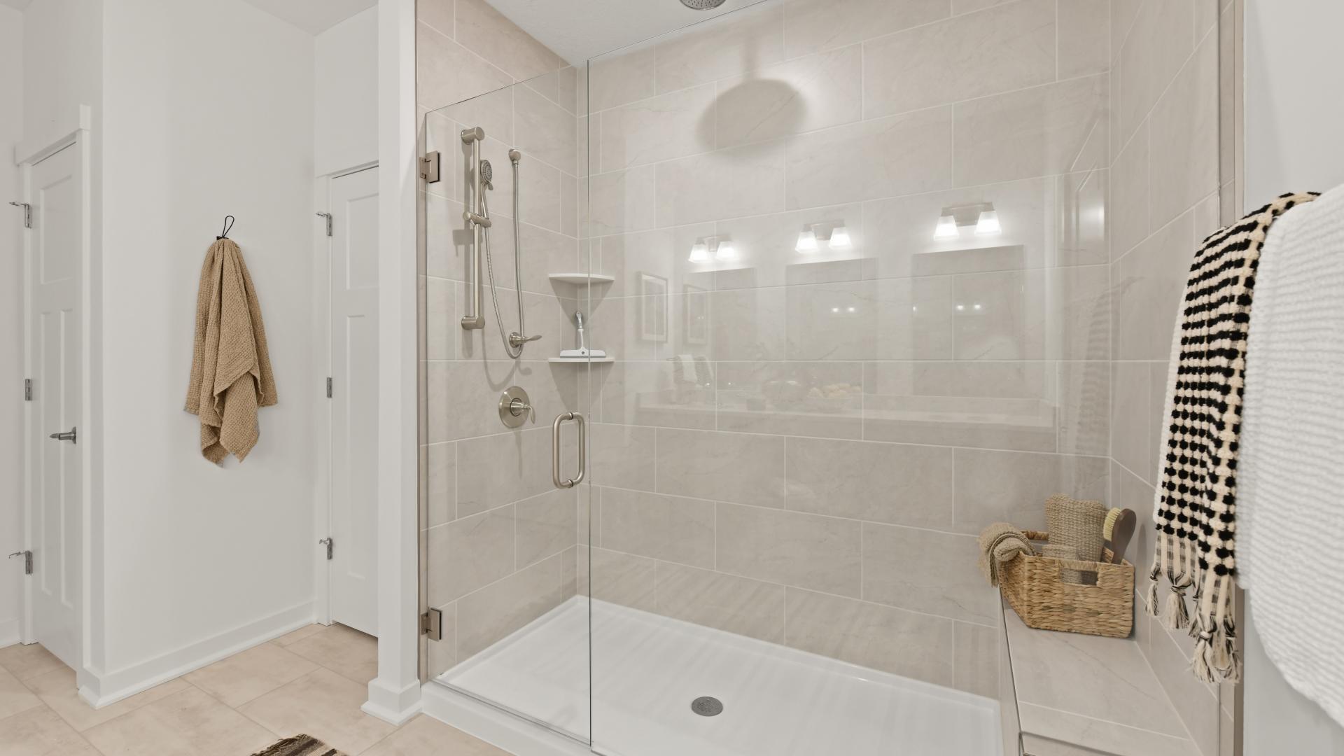 Frameless glass doors and rain showers are available – you deserve luxury!