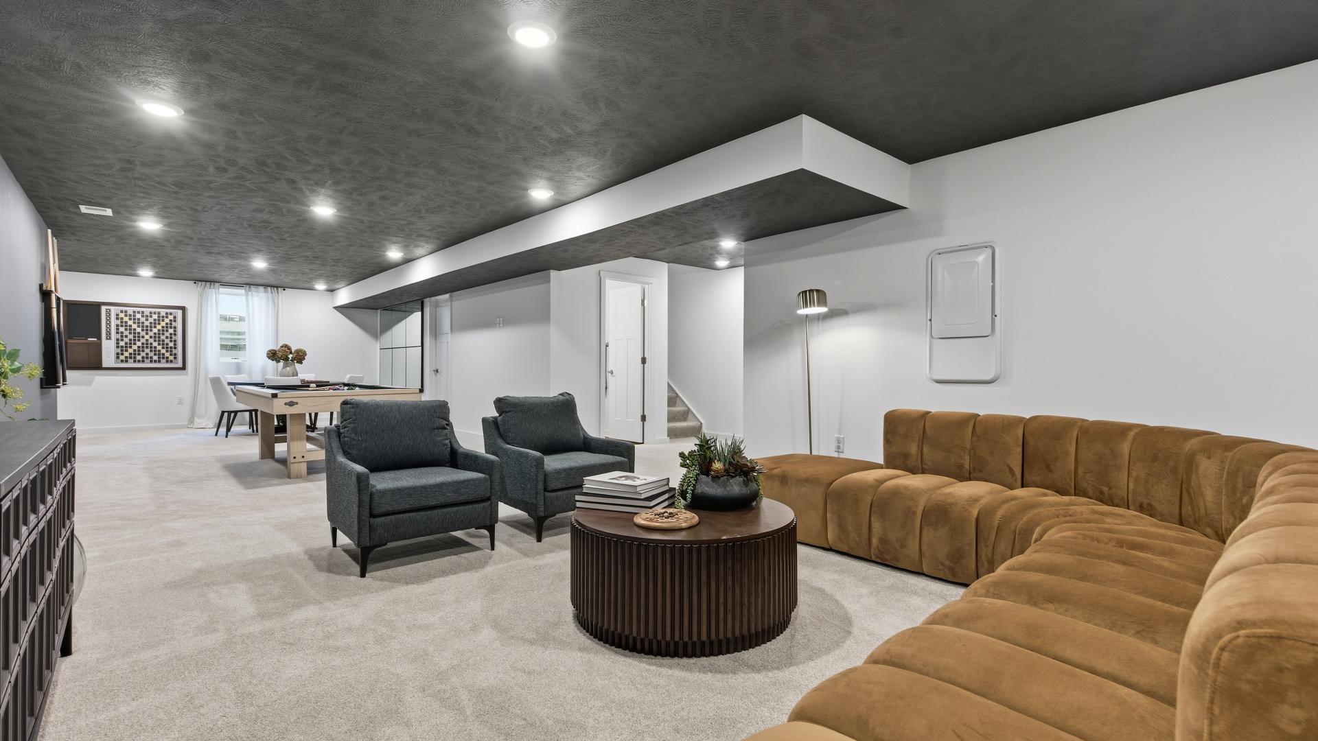 Walkout basements available on several homesites, perfect for a pool table, media room and added storage.