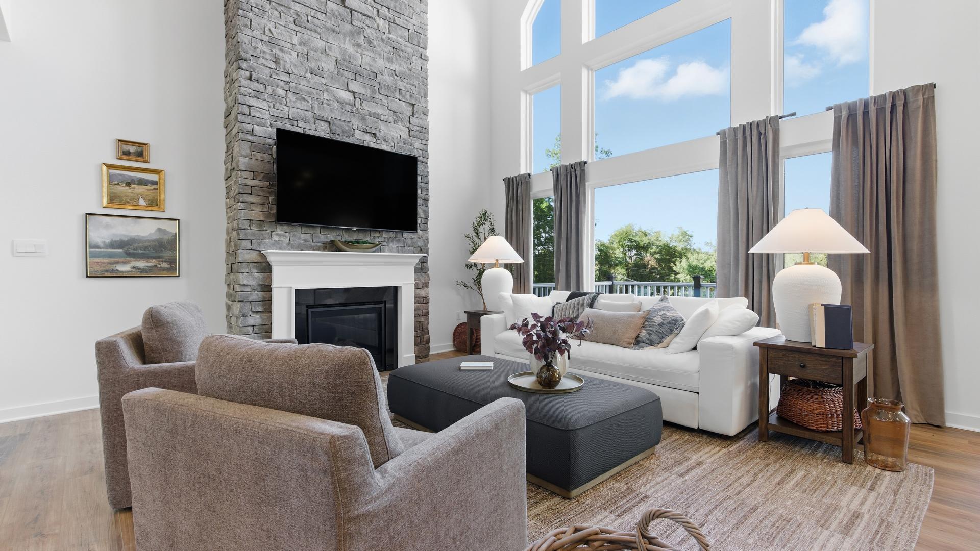 You can personalize your home with a stone fireplace, built-in bookcase, extra windows and more!