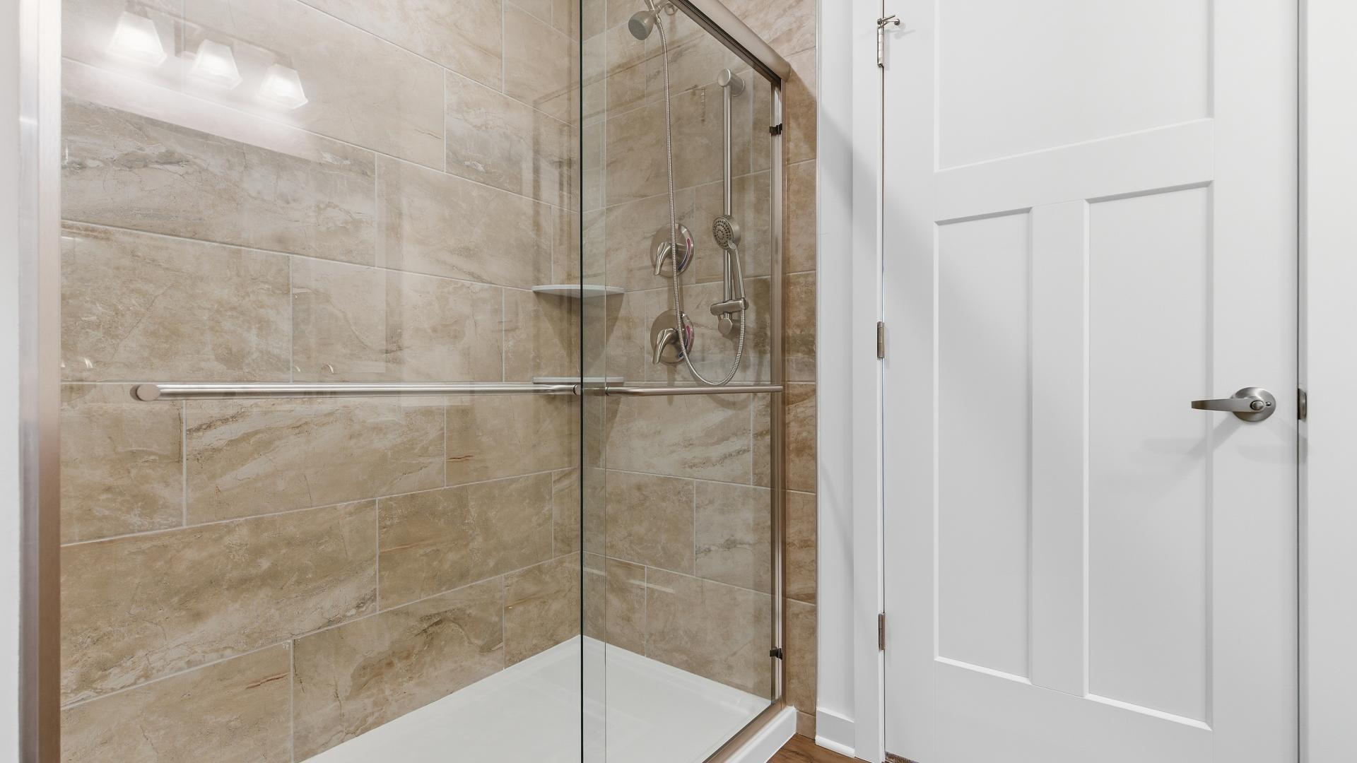 Relax at the end of the day in your spa like bathroom. Rainfall showers &amp; frameless doors available.