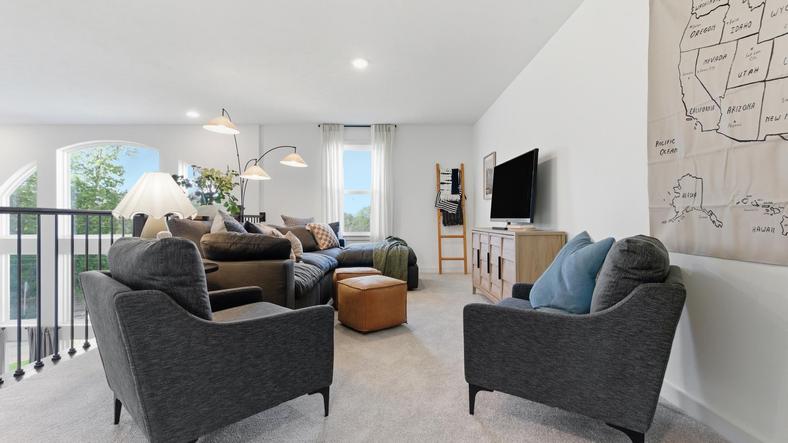 Some home designs have a loft for extra hangout space or for a home office.