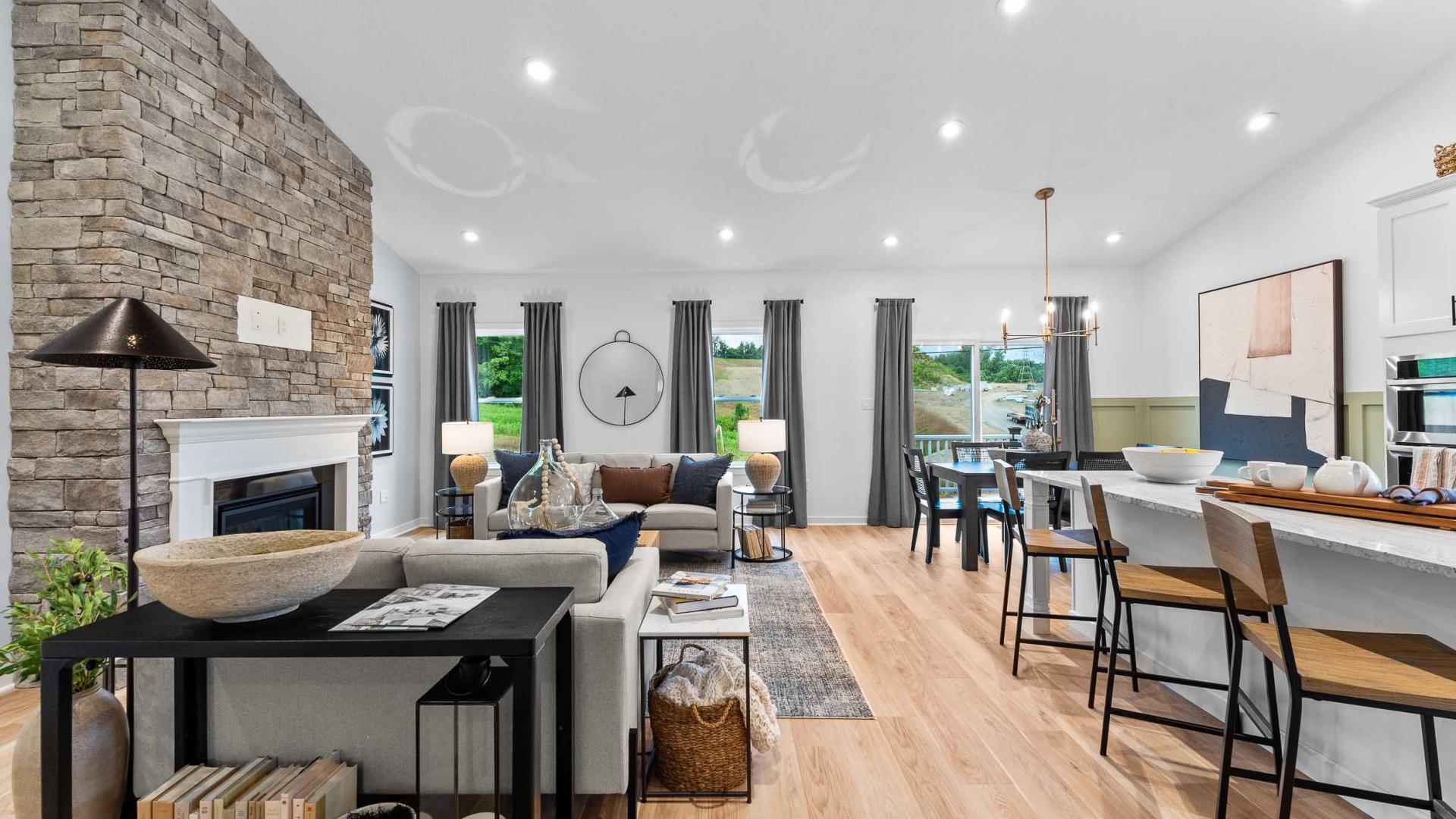 Open-concept floor plans make it easy to entertain friends and family.