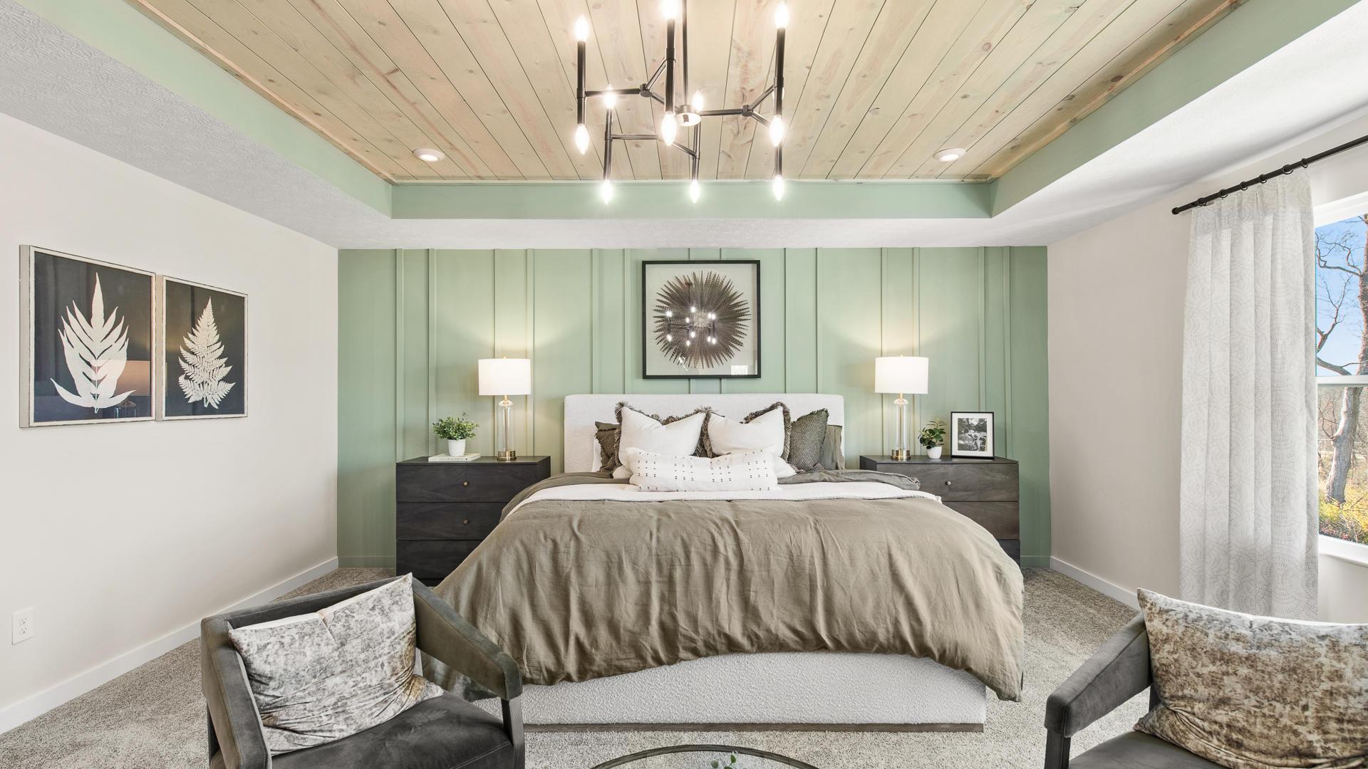 Luxurious master suites with spacious, walk-in closets are included.