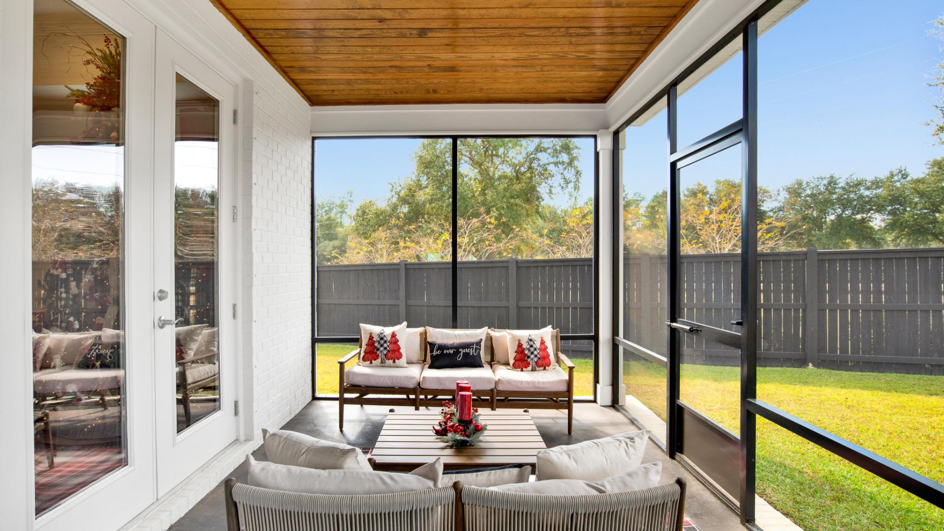 Have morning coffee out in your sunroom and take in the views of your private backyard.
