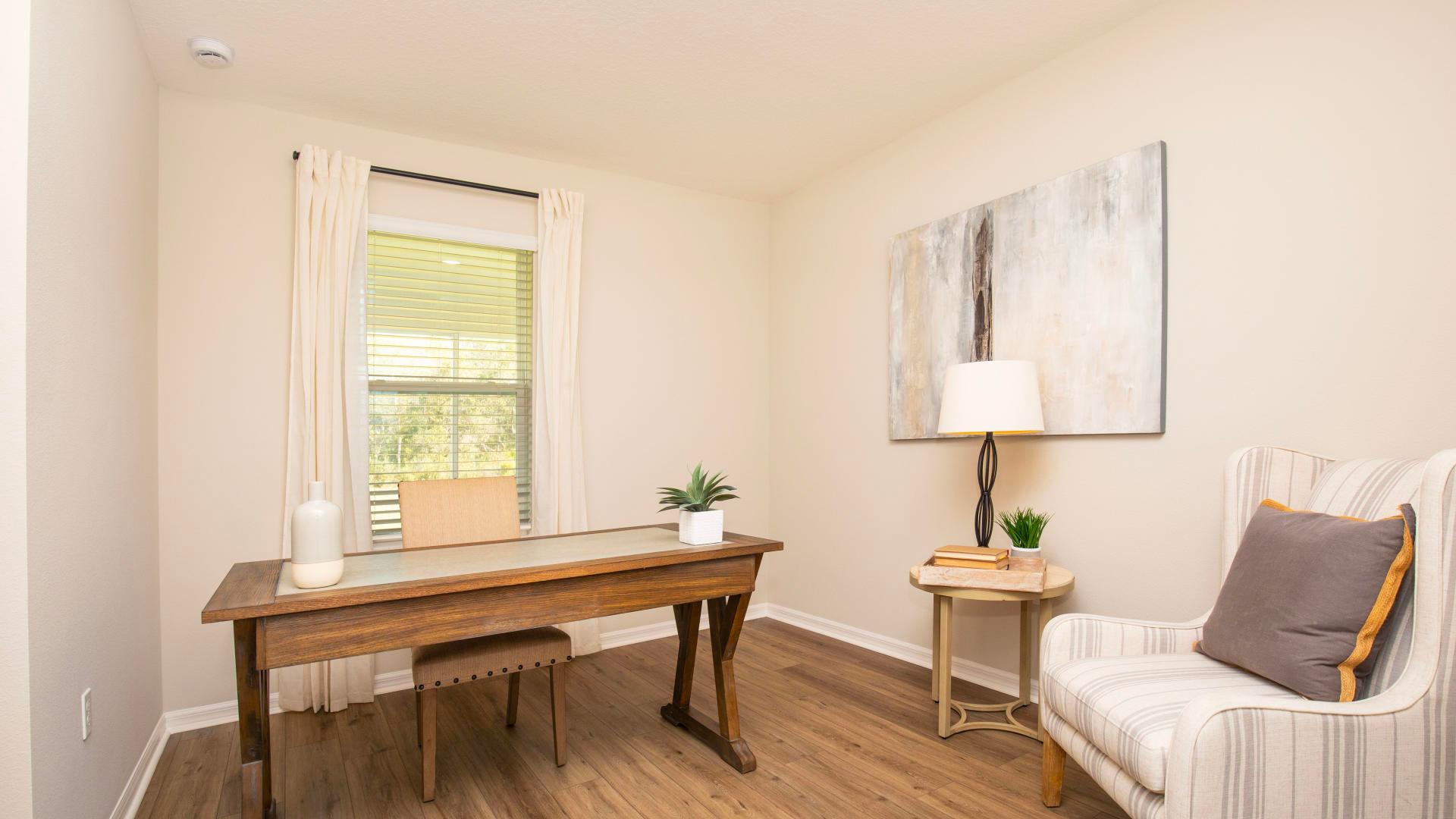 Turn the flex space into an office or study.