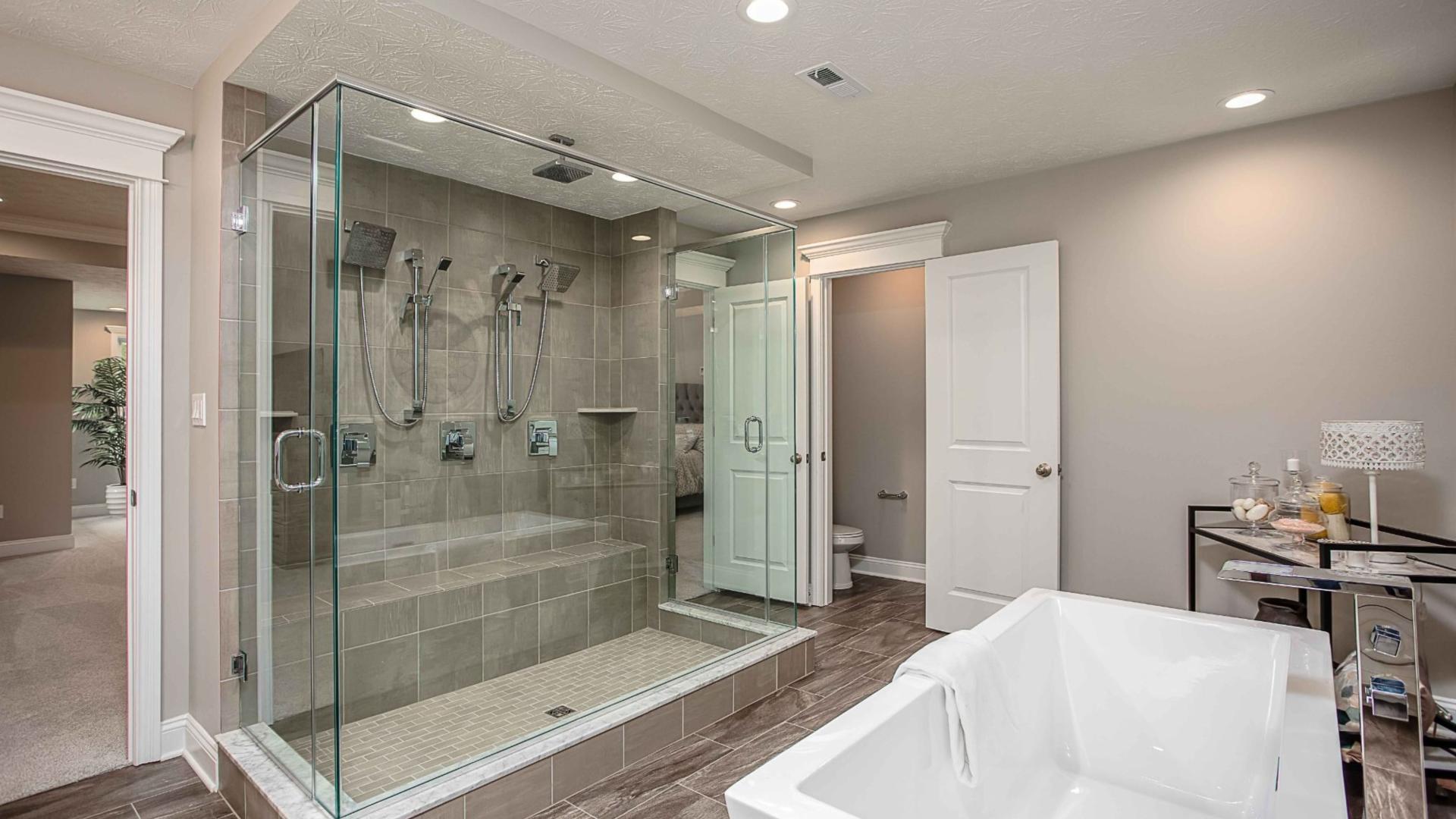 Have what you expect with frameless doors, rain shower heads, separate soaking tub and more!