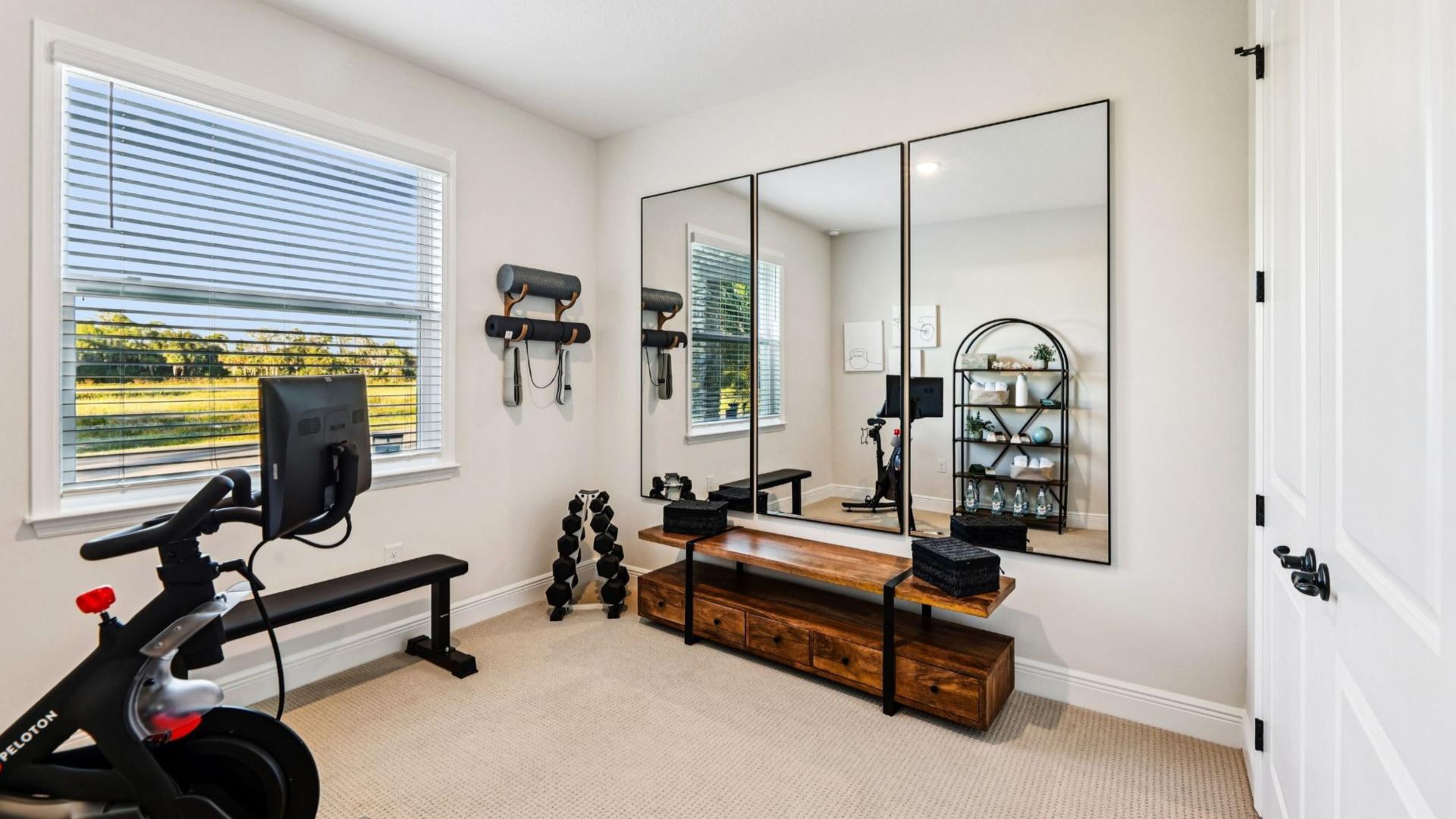 Home gym, office, or guest space – this flex room grows with you.