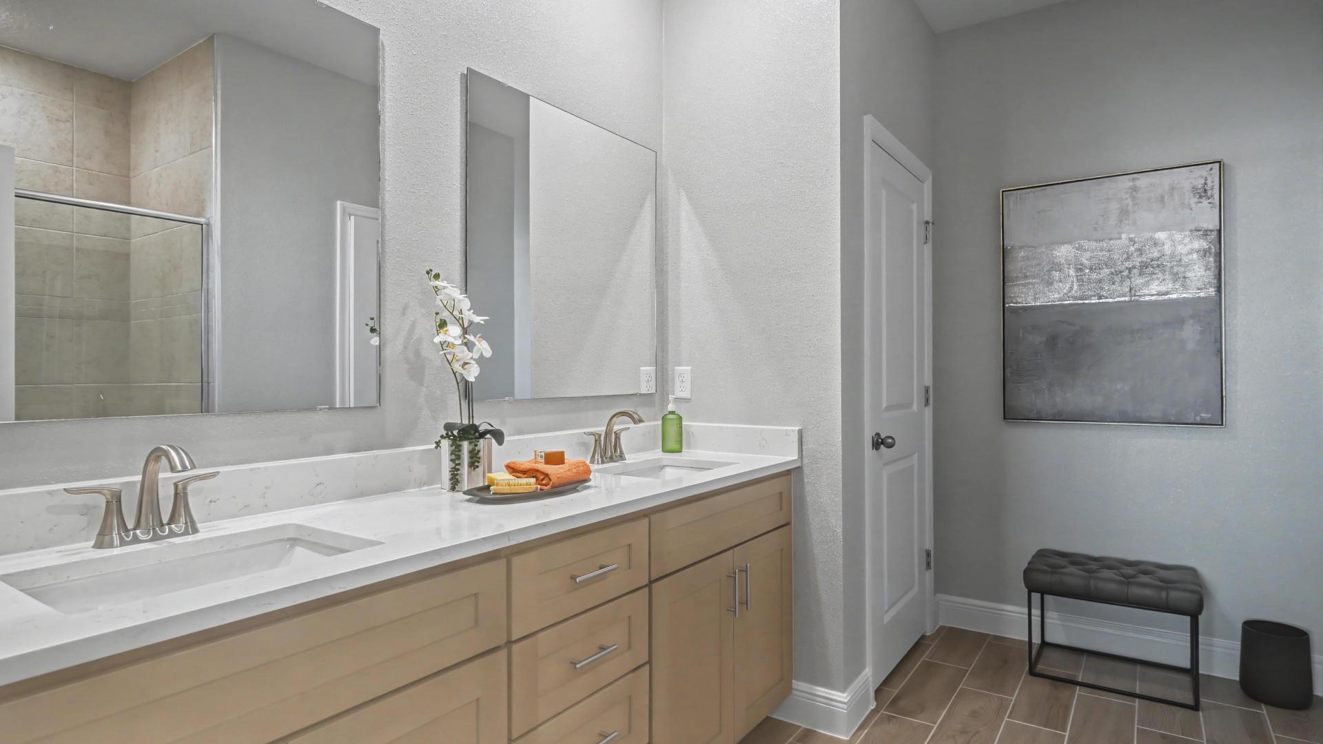 Spa-like master baths feel like a private retreat.