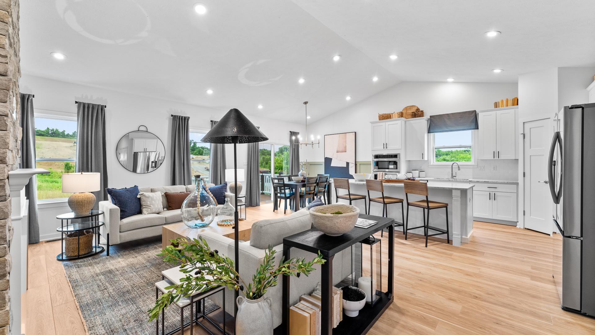 Open floor plans make it easy to entertain friends and family.