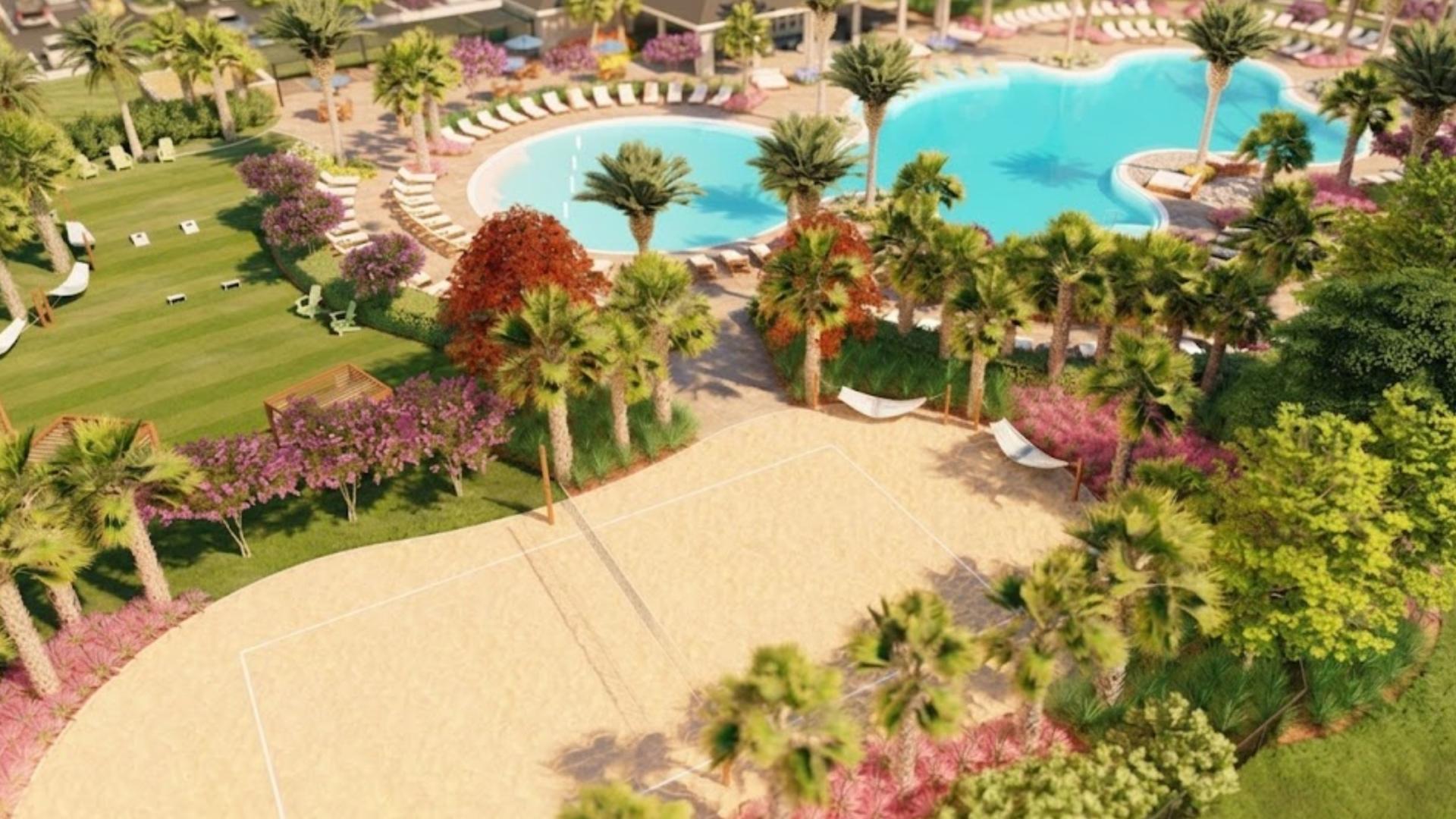 A destination community: pool, clubhouse, trails, dog park, playground, sports courts and fields.