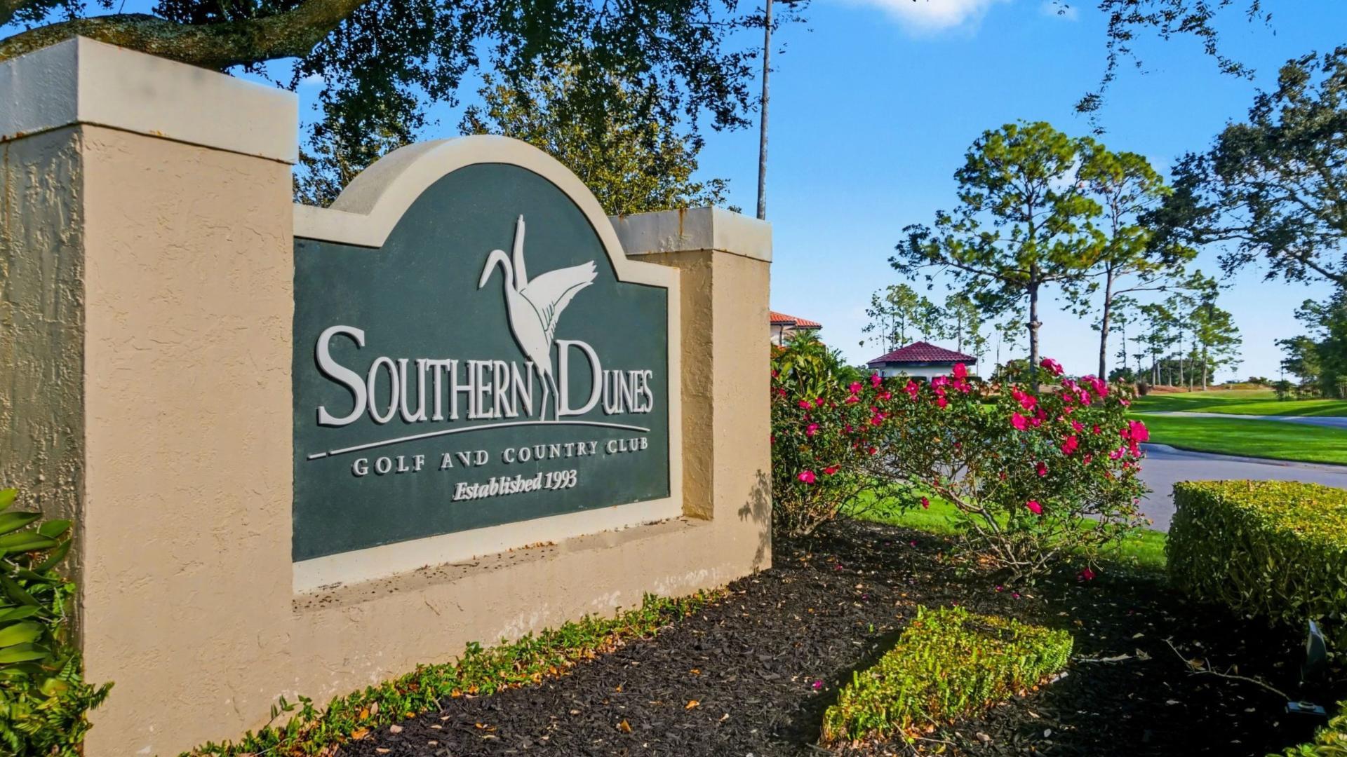 Tee off at Southern Dunes just 7 miles away with vibrant greens, rolling dunes, &amp; stunning views.