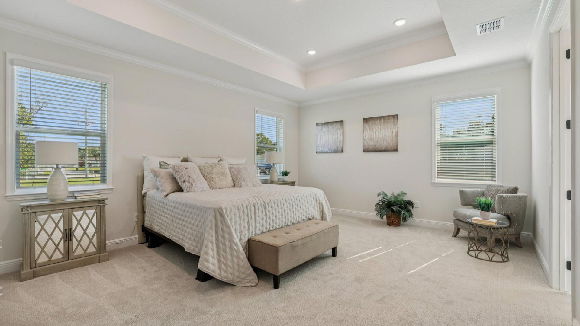 Retreat to your private master bedroom at the end of the day.