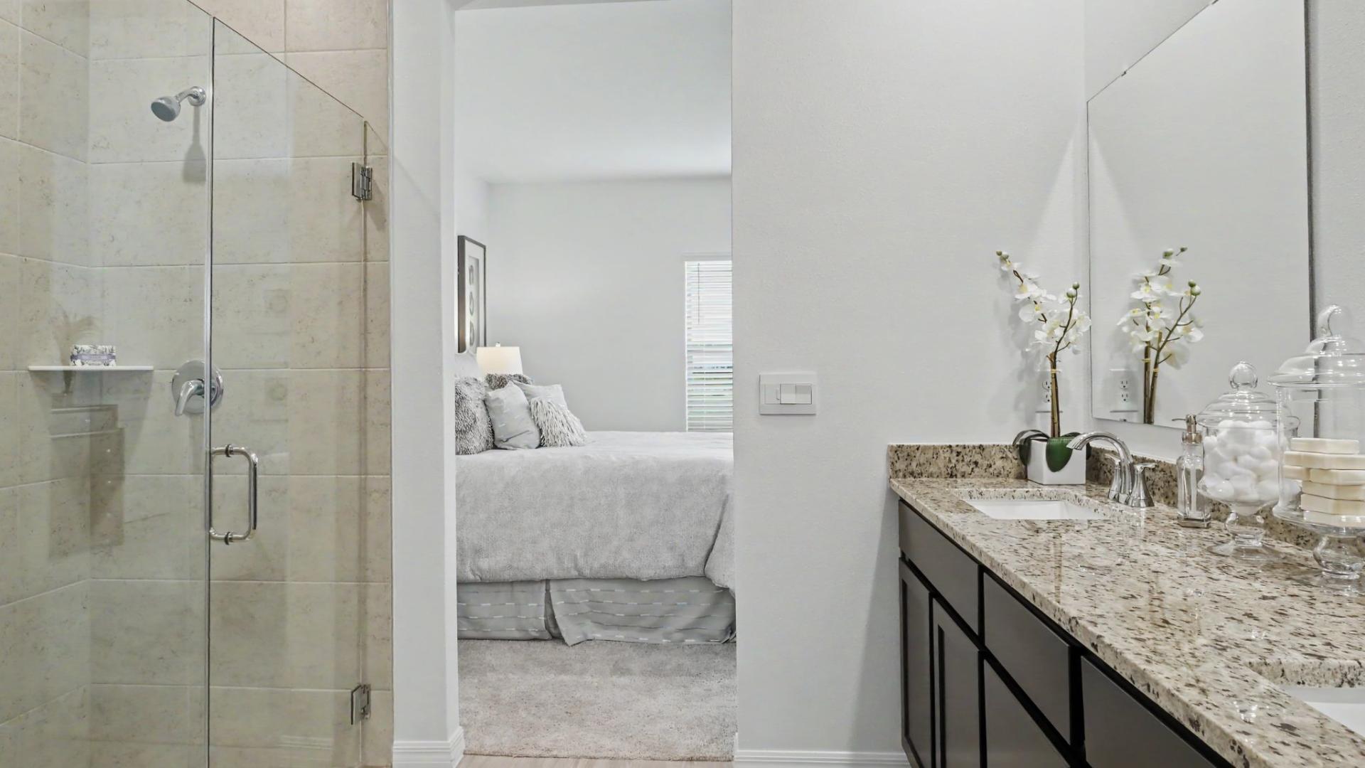 Spa-like master baths with frameless walk-in showers and dual vanities for a luxurious experience everyday!