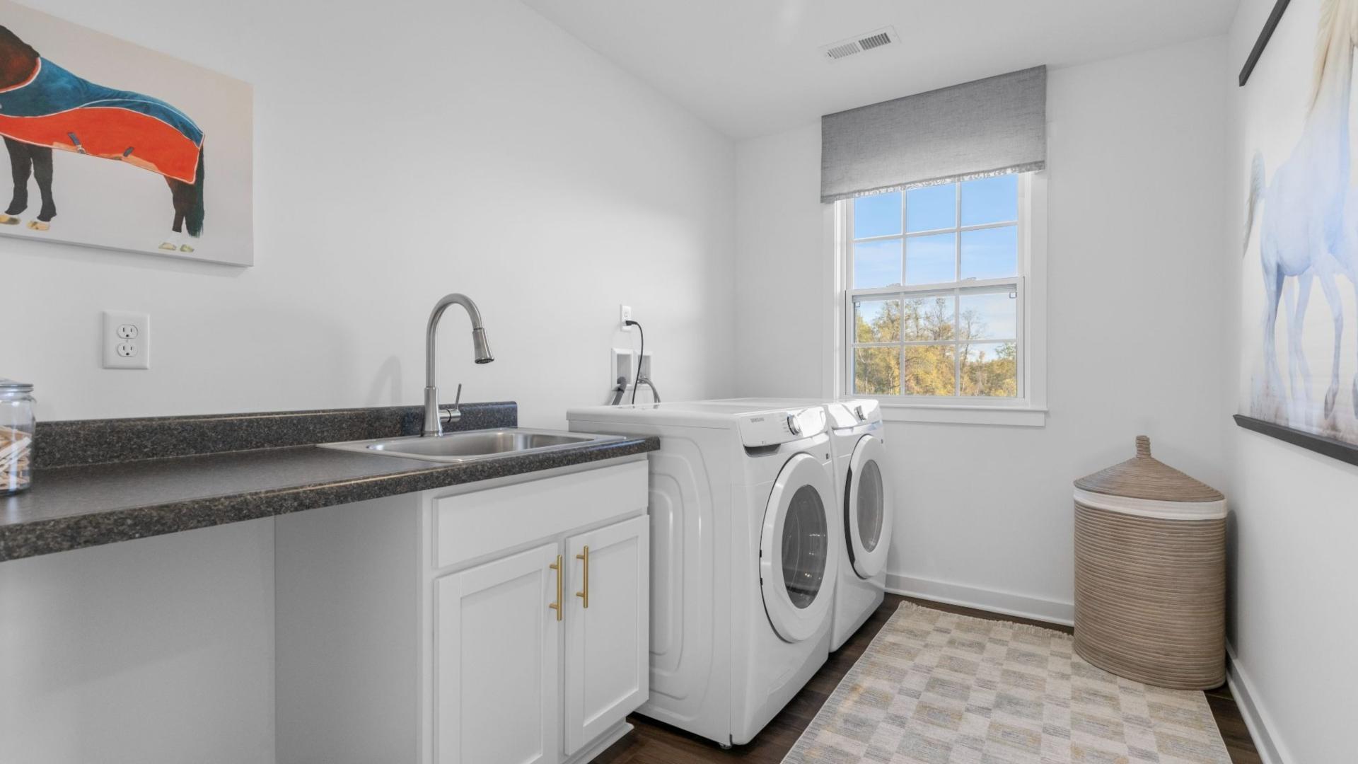 Laundry on the 2nd floor – no more carrying heavy baskets up and down the stairs!