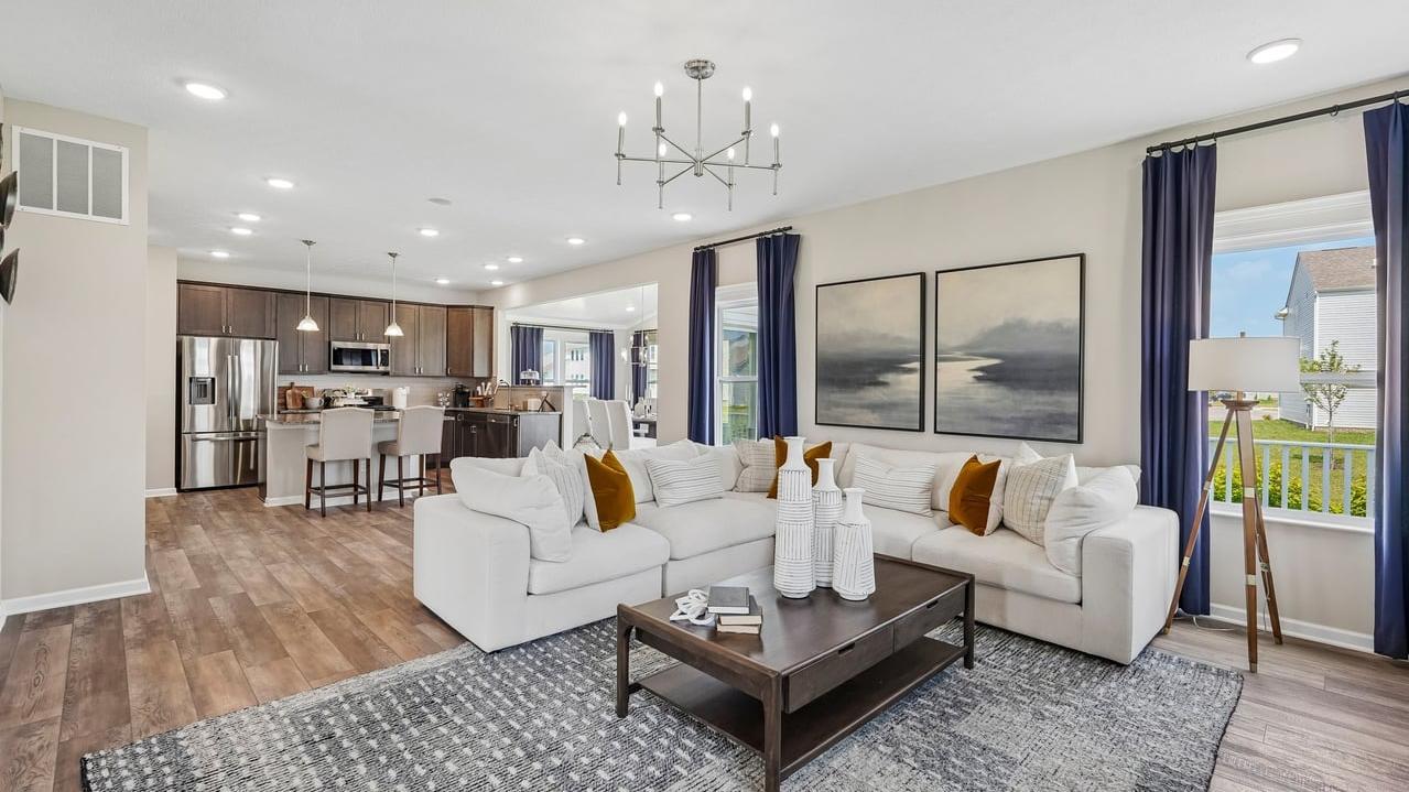Open-concept floor plans and up to 9' ceilings on the first floor.