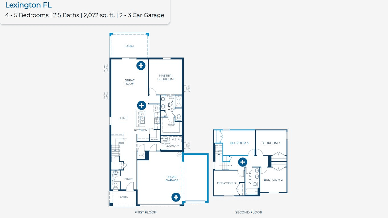 1057 Welda Lane Lexington B 5 Bed, 2.5 Bath Floor Plan